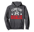 I Love Hockey Goalie Mama Hockey Hoodie - Minimalist Print for Adults - T-Shirt, Sweatshirt, Hoodie