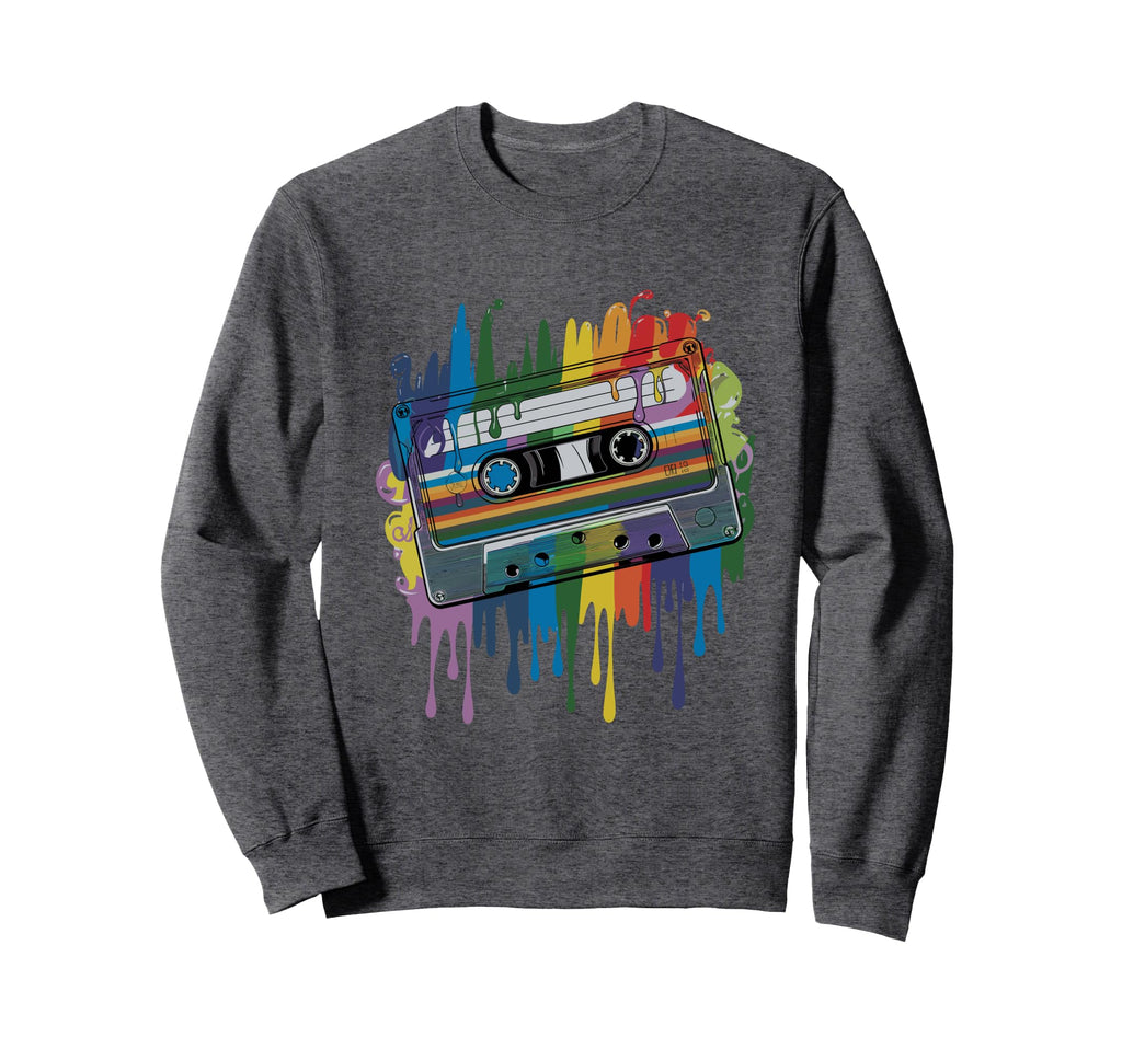 80S Cassette Splash Cassette Tape Sweatshirt - Custom Art Print Unisex - T-Shirt, Sweatshirt, Hoodie
