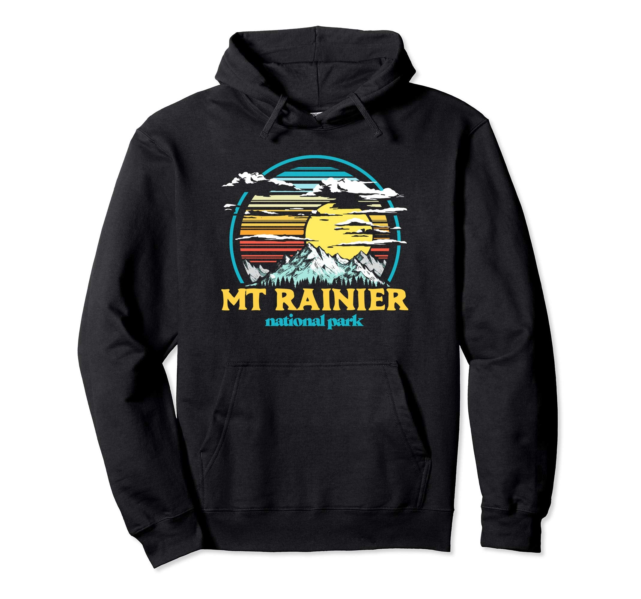 Mount Rainier National Park 80S Hoodie - Aesthetic Graphic Unisex - T-Shirt, Sweatshirt, Hoodie
