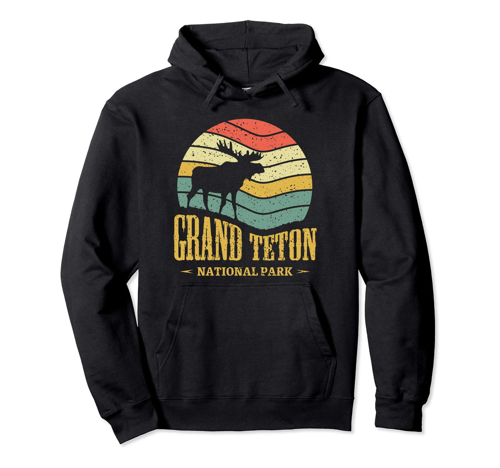 Grand Teton National Park Moose Travel Hoodie - Minimalist Print Men Women - T-Shirt, Sweatshirt, Hoodie