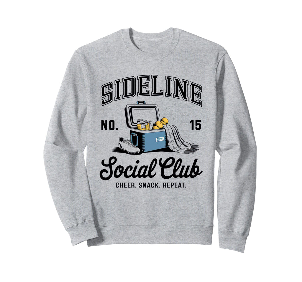 Sideline Social Club Soccer Mom Game Day Sweatshirt - Unique Graphic Unisex - T-Shirt, Sweatshirt, Hoodie
