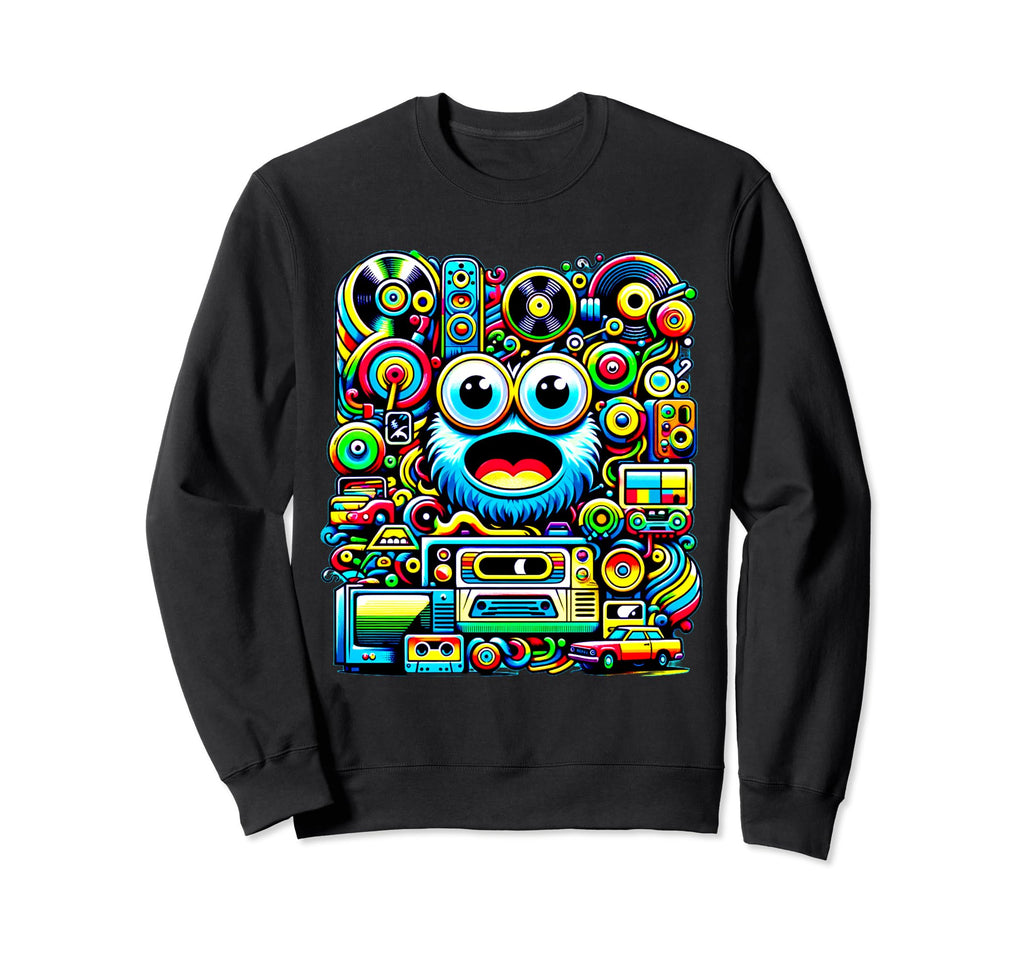 Chaotic 1980S Theme Cassette Tapes Sweatshirt - Graphic Print for Adults - T-Shirt, Sweatshirt, Hoodie