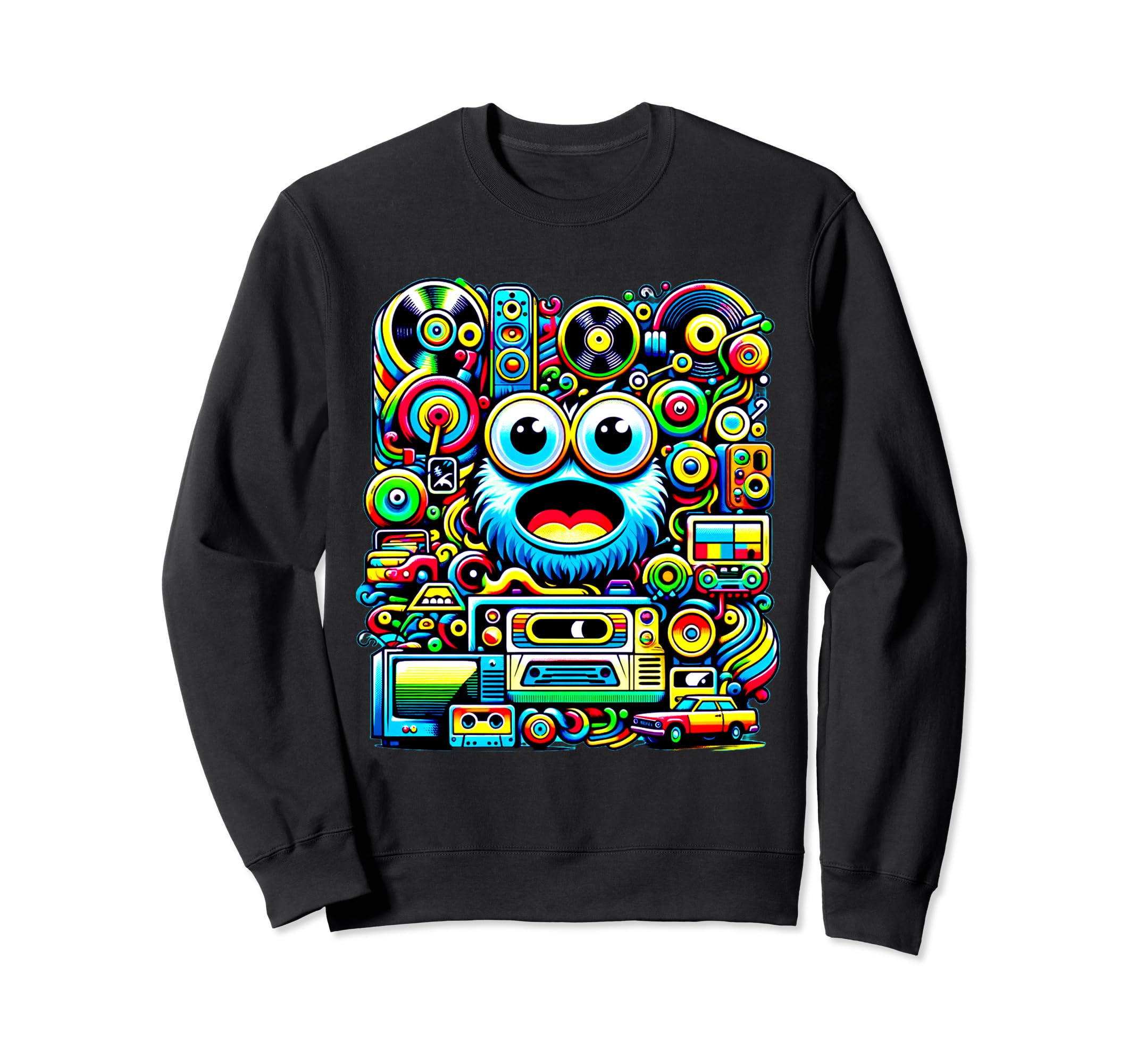 Chaotic 1980S Theme Cassette Tapes Sweatshirt - Graphic Print for Adults - T-Shirt, Sweatshirt, Hoodie