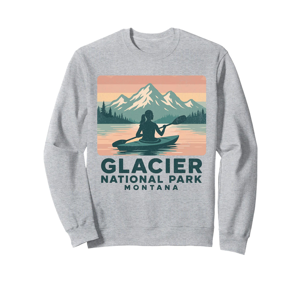 Glacier National Park Usa Outdoor Sweatshirt - Custom Art Print Men Women - T-Shirt, Sweatshirt, Hoodie