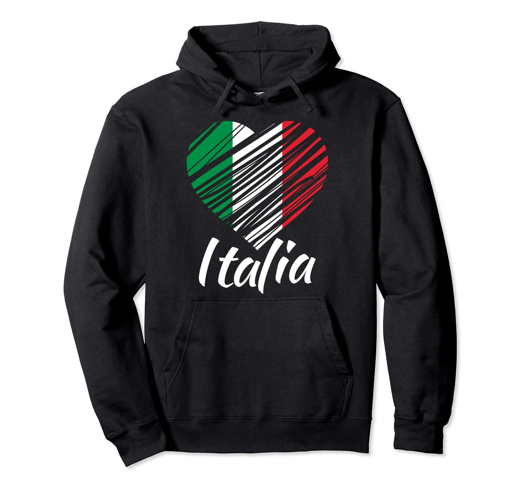 Proud Italian Italia Italian Heart Hoodie - Fun Novelty Design for Adults - T-Shirt, Sweatshirt, Hoodie