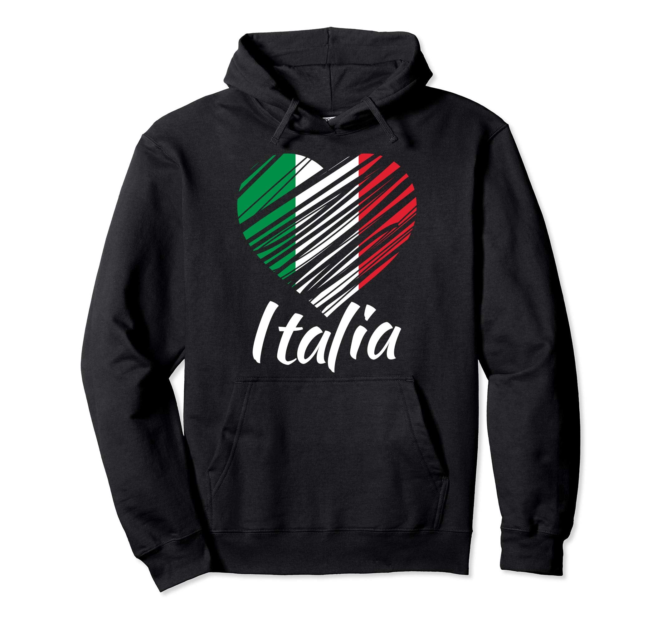 Proud Italian Italia Italian Heart Hoodie - Fun Novelty Design for Adults - T-Shirt, Sweatshirt, Hoodie