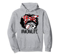 Dy Messy Bun Black Mom Life Baseball Hoodie - Novelty Apparel for Adults - T-Shirt, Sweatshirt, Hoodie