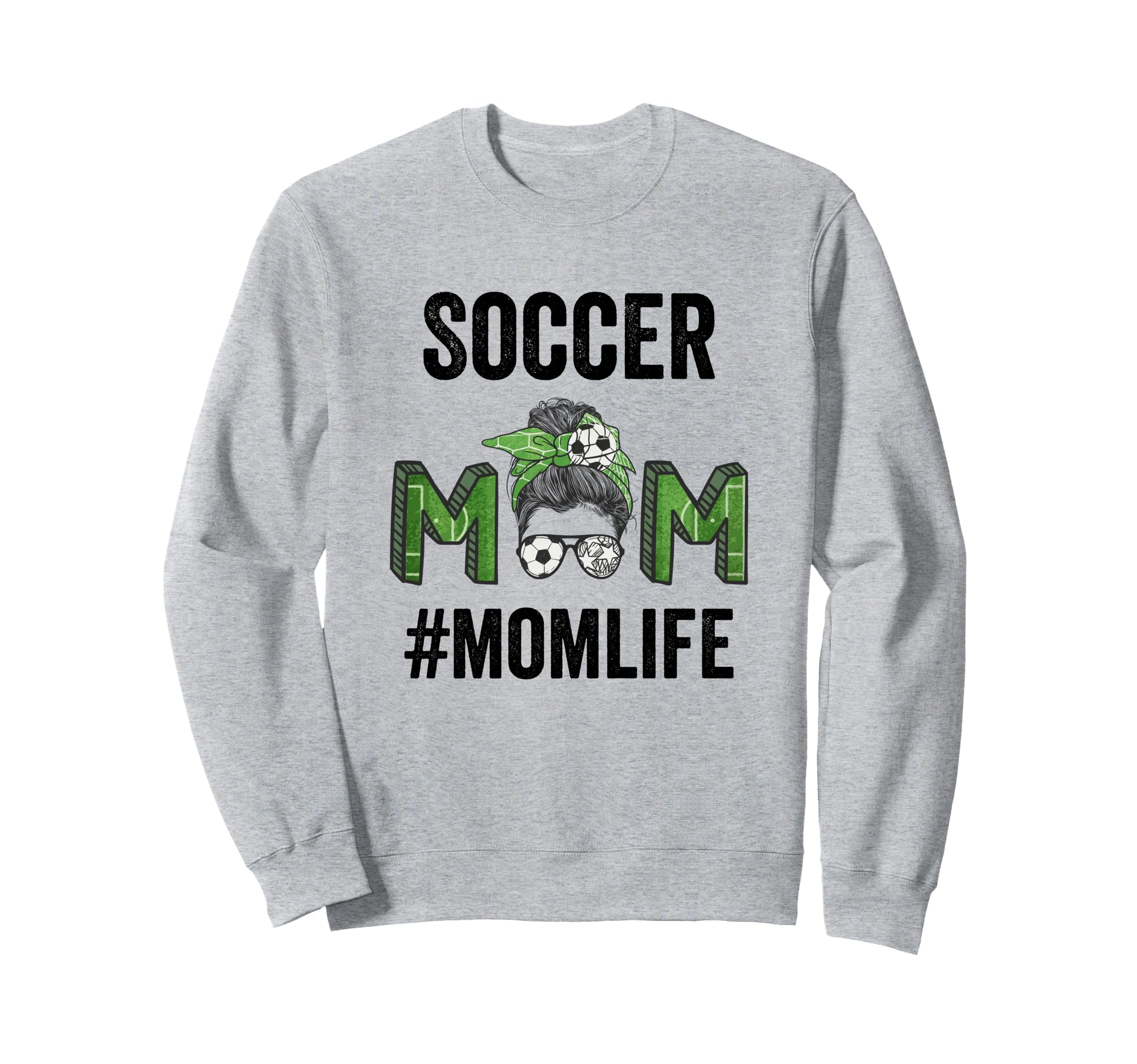 Soccer Mom Life Messy Bun Mothers Day Sweatshirt - Custom Art Print Unisex - T-Shirt, Sweatshirt, Hoodie
