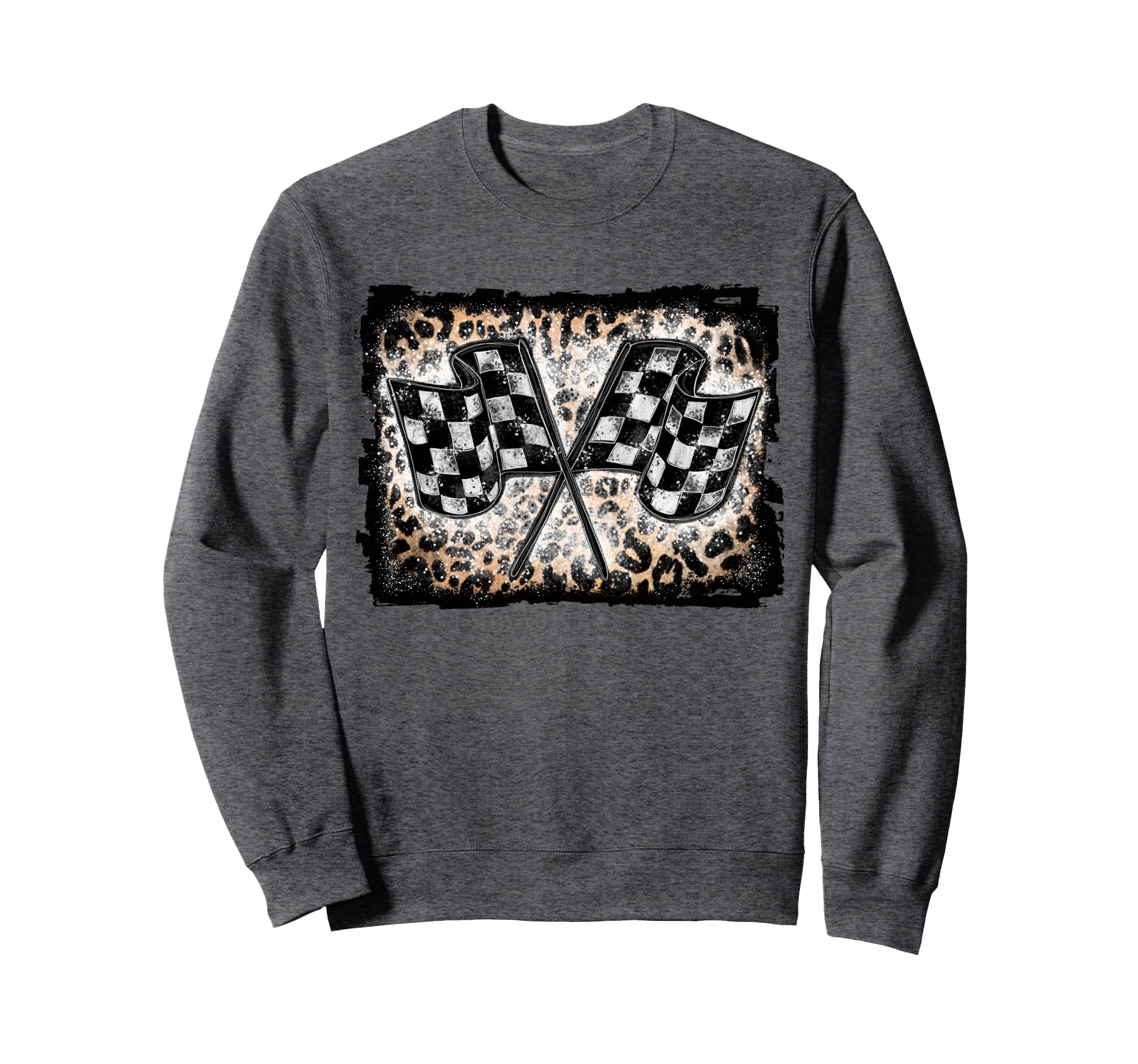 Racing Flags Racer Checkered Sweatshirt - Aesthetic Graphic for Adults - T-Shirt, Sweatshirt, Hoodie
