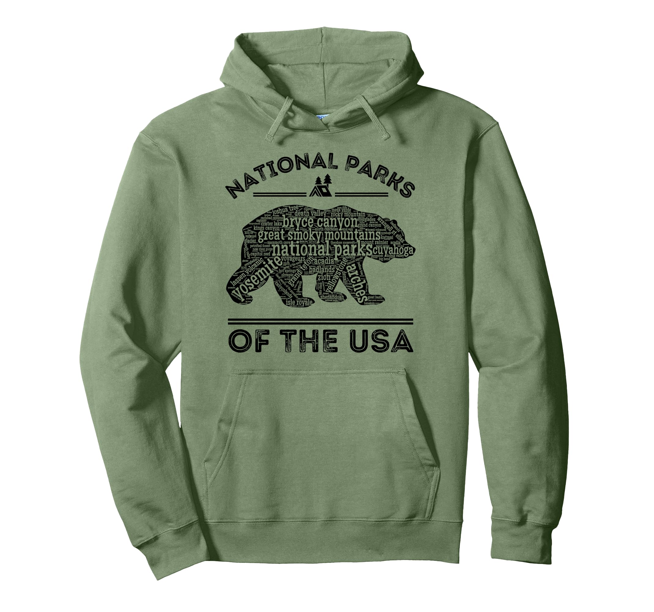 National Parks Bear Hiking Travel Hoodie - Novelty Apparel Men Women - T-Shirt, Sweatshirt, Hoodie