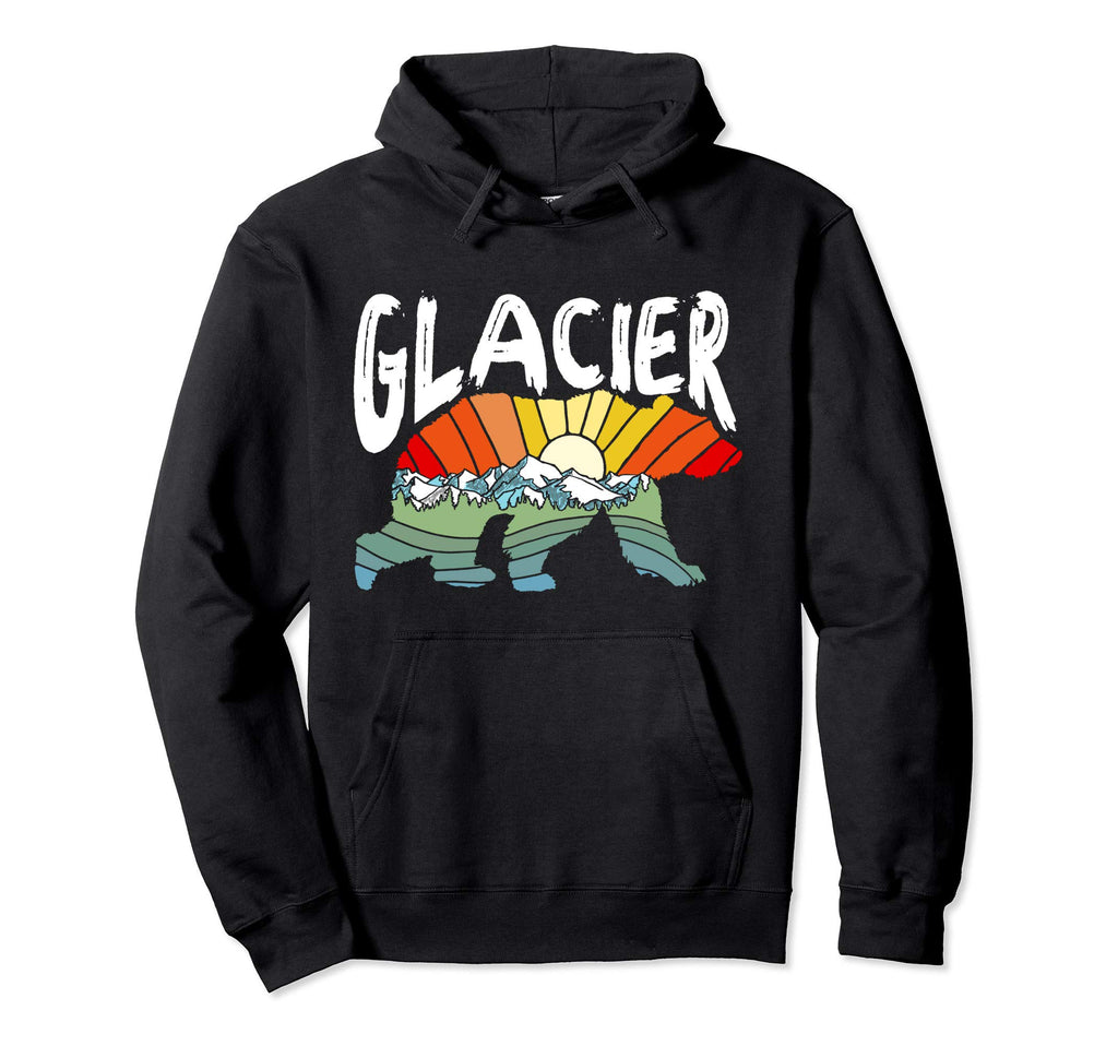 Glacier National Park Grizzly Bear Hoodie - Unique Graphic for Adults - T-Shirt, Sweatshirt, Hoodie