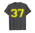 Number 37 Varsity Distressed Sport Team T-Shirt - Aesthetic Graphic Unisex - T-Shirt, Sweatshirt, Hoodie