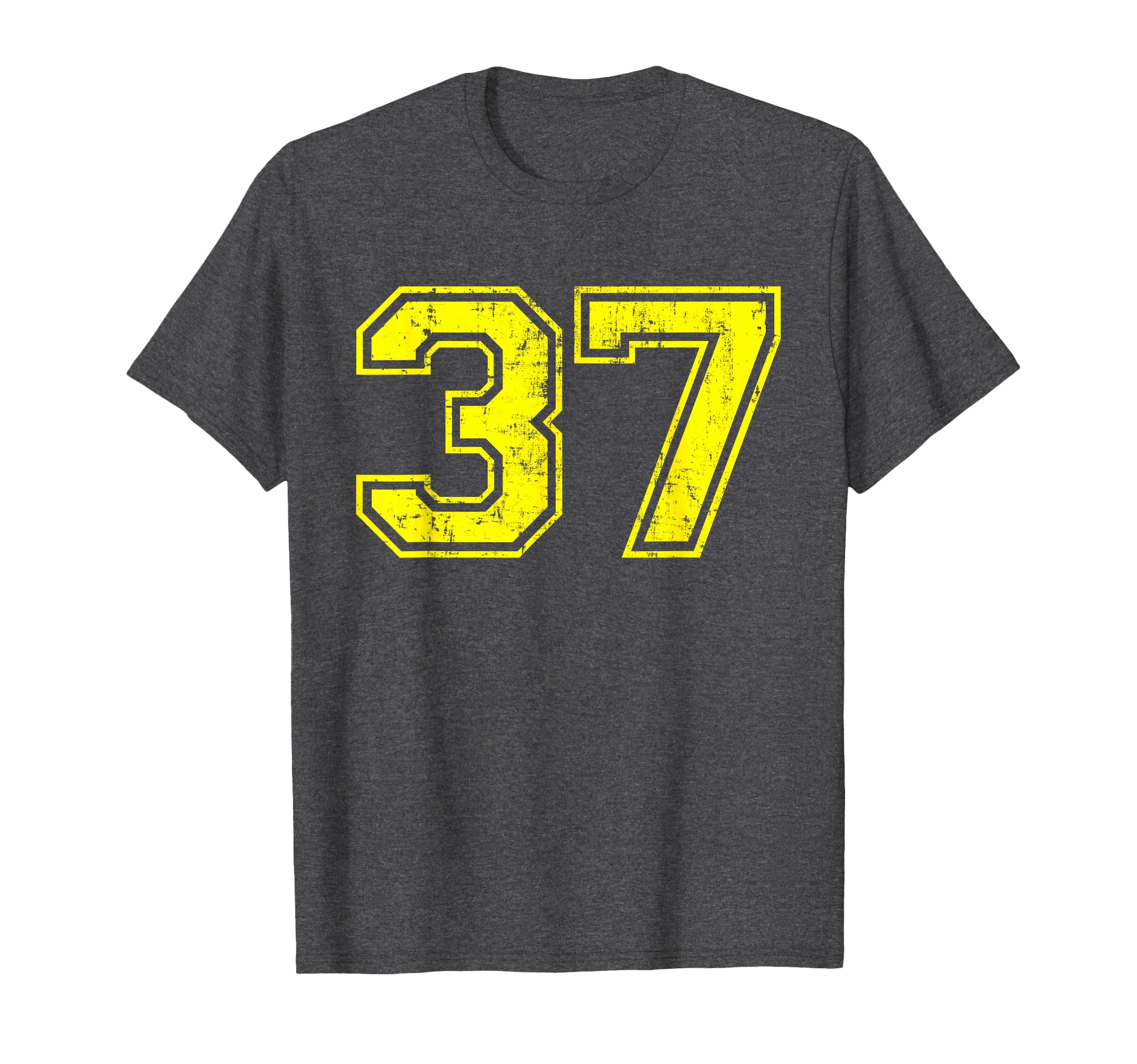 Number 37 Varsity Distressed Sport Team T-Shirt - Aesthetic Graphic Unisex - T-Shirt, Sweatshirt, Hoodie