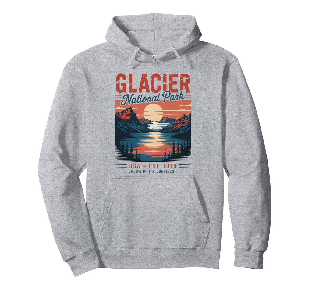 Glacier National Park Mountains Hiker Hoodie - Novelty Apparel for Adults - T-Shirt, Sweatshirt, Hoodie