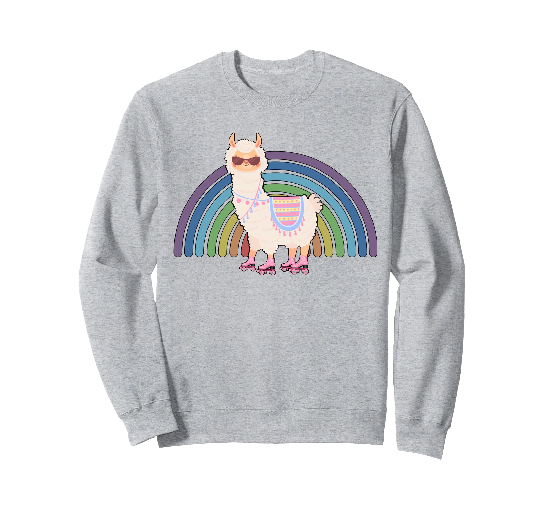 Llama Roller Skate Funny 70S 80S Sweatshirt - Aesthetic Graphic Unisex - T-Shirt, Sweatshirt, Hoodie