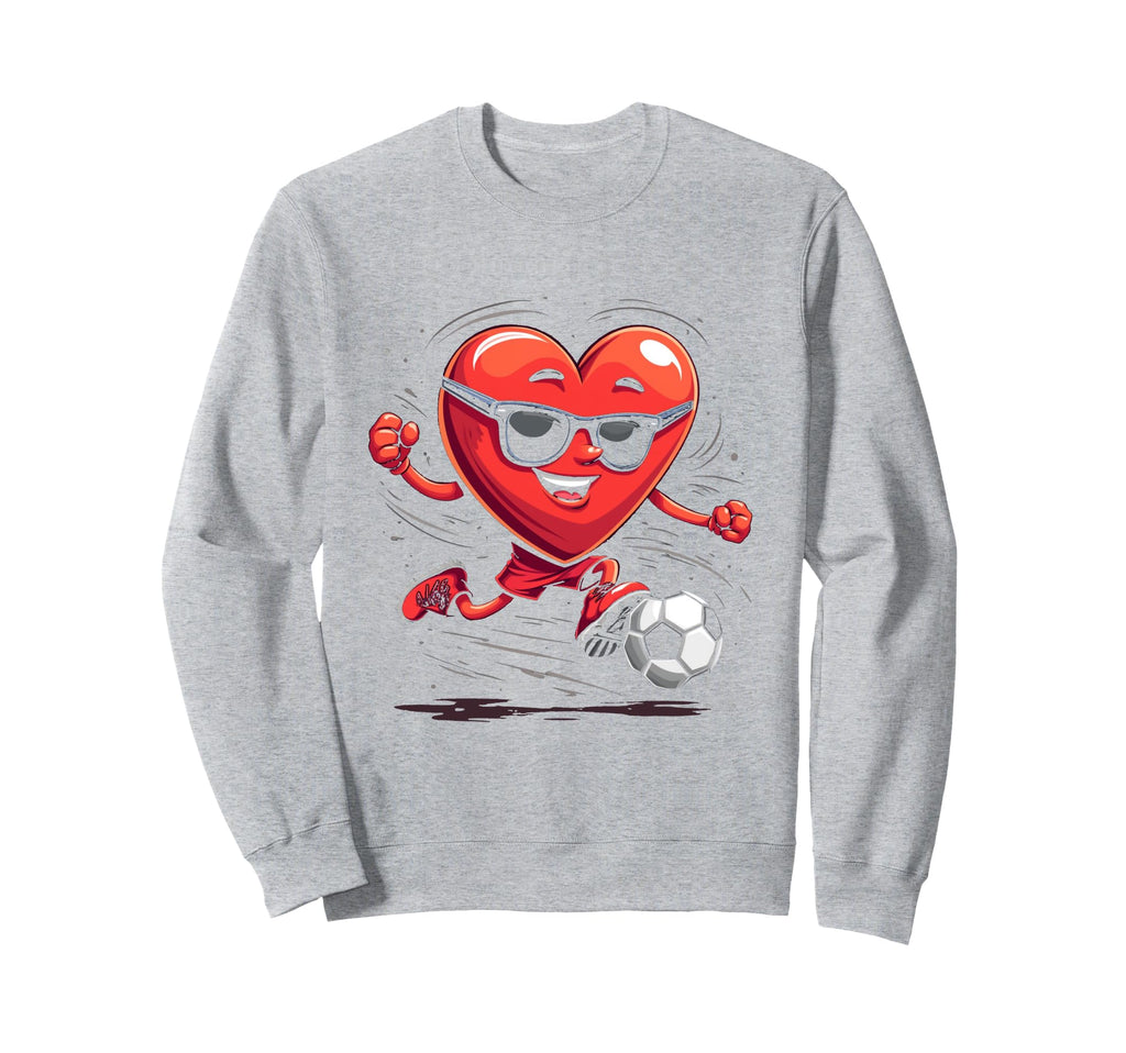Heart Soccer Cartoon Gift Sweatshirt - Custom Art Print for Adults - T-Shirt, Sweatshirt, Hoodie