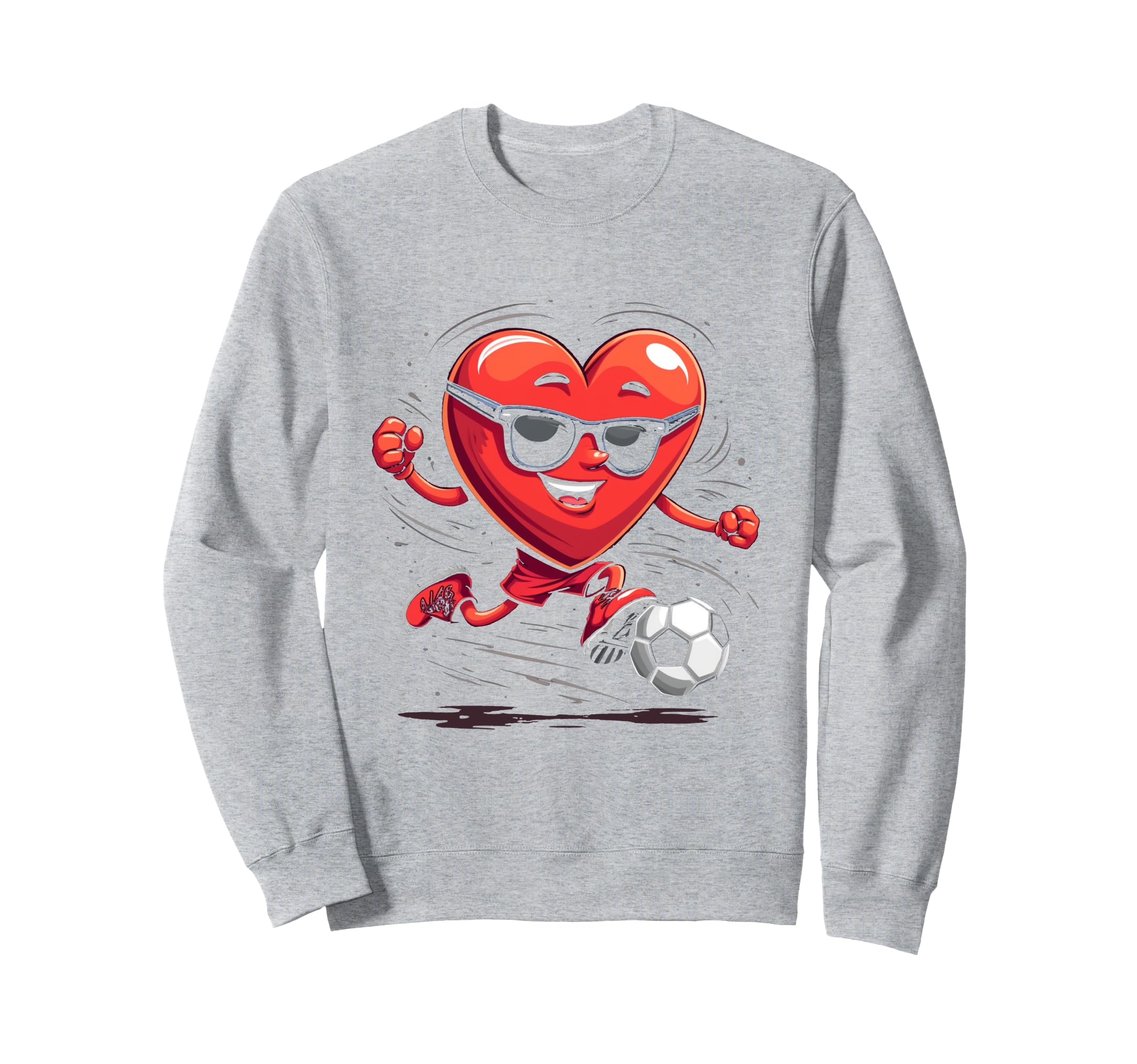 Heart Soccer Cartoon Gift Sweatshirt - Custom Art Print for Adults - T-Shirt, Sweatshirt, Hoodie