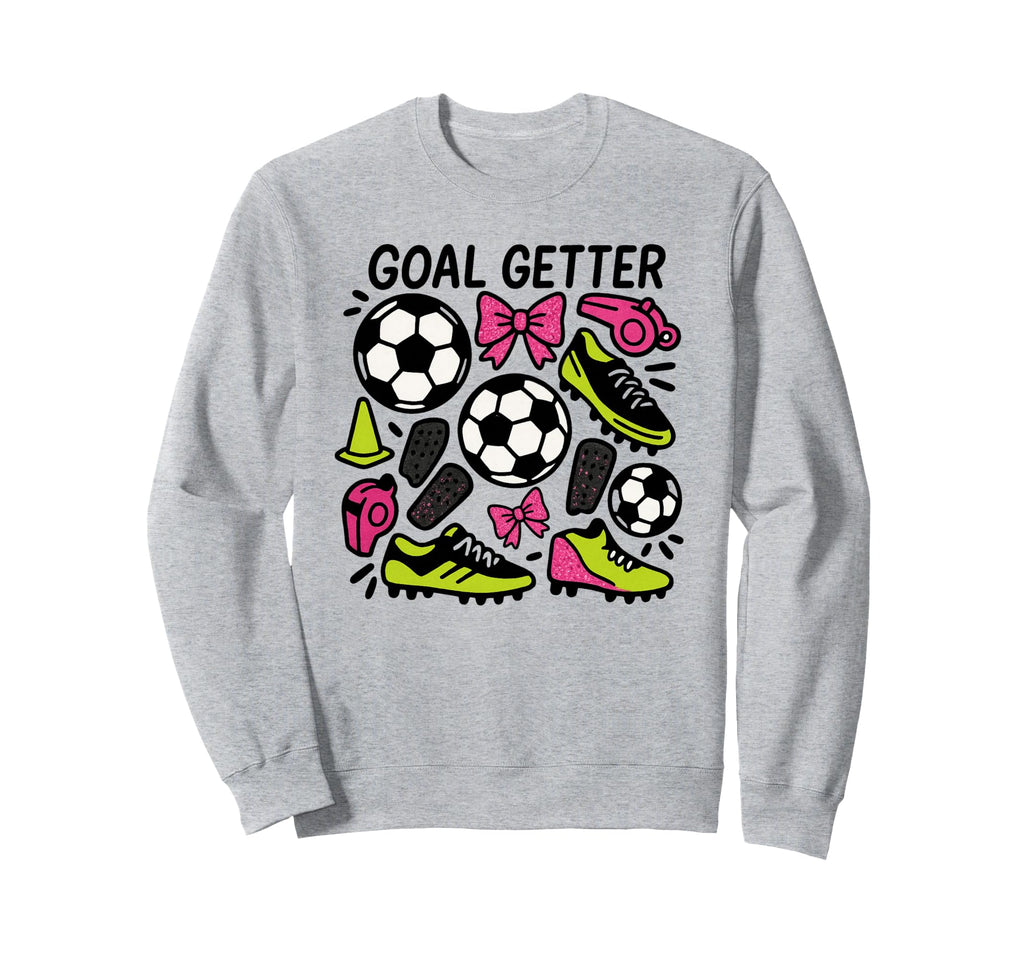 Goal Getter Coquette Soccer Bows Sweatshirt - Custom Art Print for Adults - T-Shirt, Sweatshirt, Hoodie