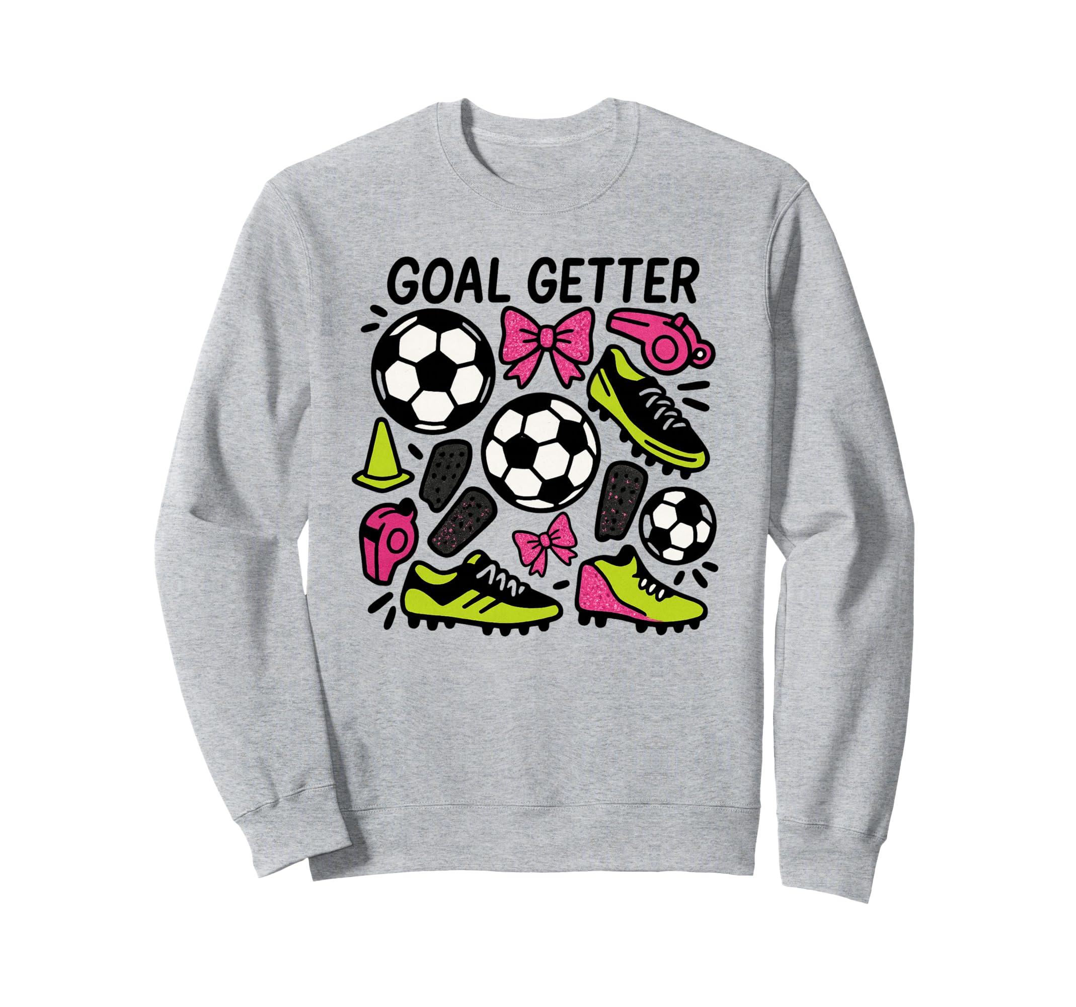 Goal Getter Coquette Soccer Bows Sweatshirt - Custom Art Print for Adults - T-Shirt, Sweatshirt, Hoodie