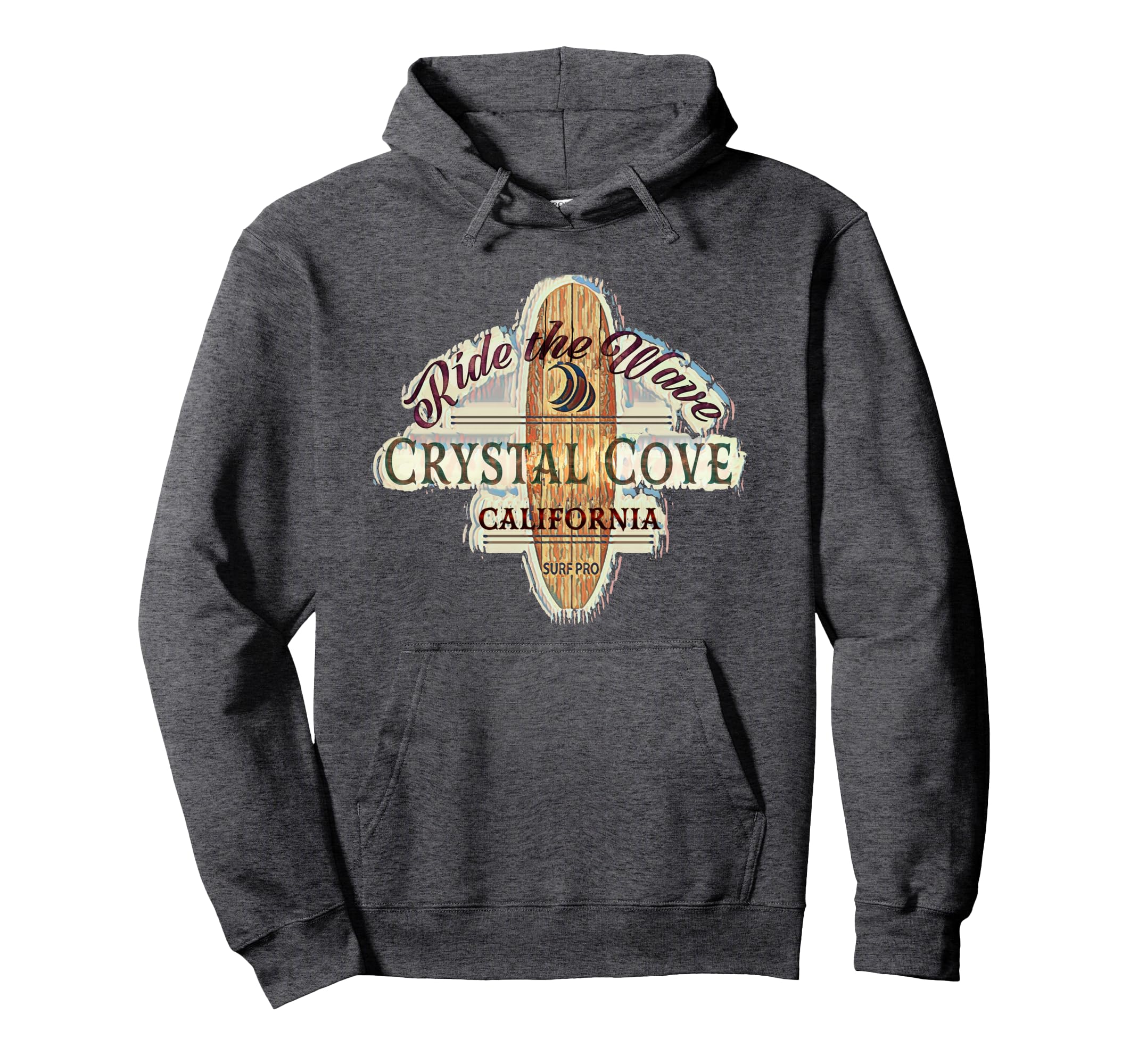 Crystal Cove Surfing Distressed Hoodie - Streetwear Style for Adults - T-Shirt, Sweatshirt, Hoodie