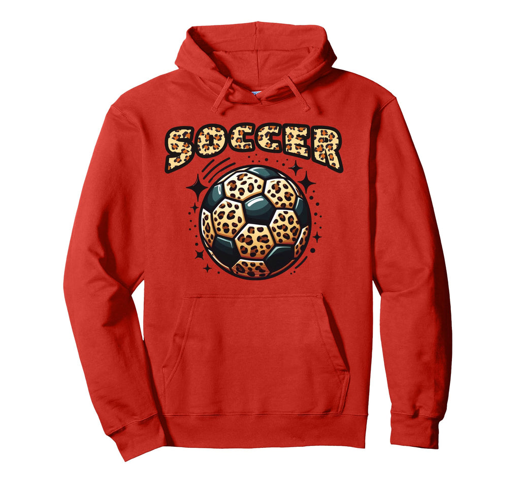 Soccer Ball Leopard Hoodie - Casual Everyday Wear for Adults - T-Shirt, Sweatshirt, Hoodie