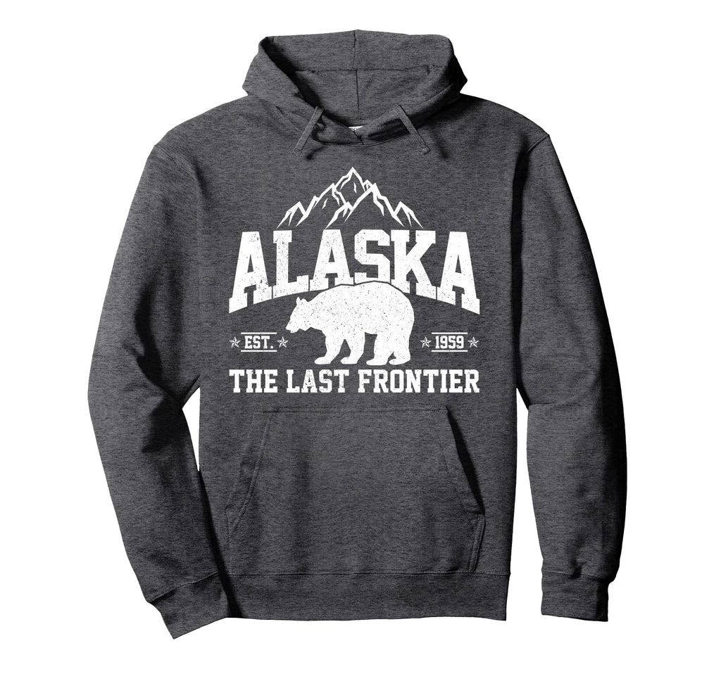 Alaska Last Frontier Est 1959 Grizzly Bear Hoodie - Graphic Print Unisex - T-Shirt, Sweatshirt, Hoodie