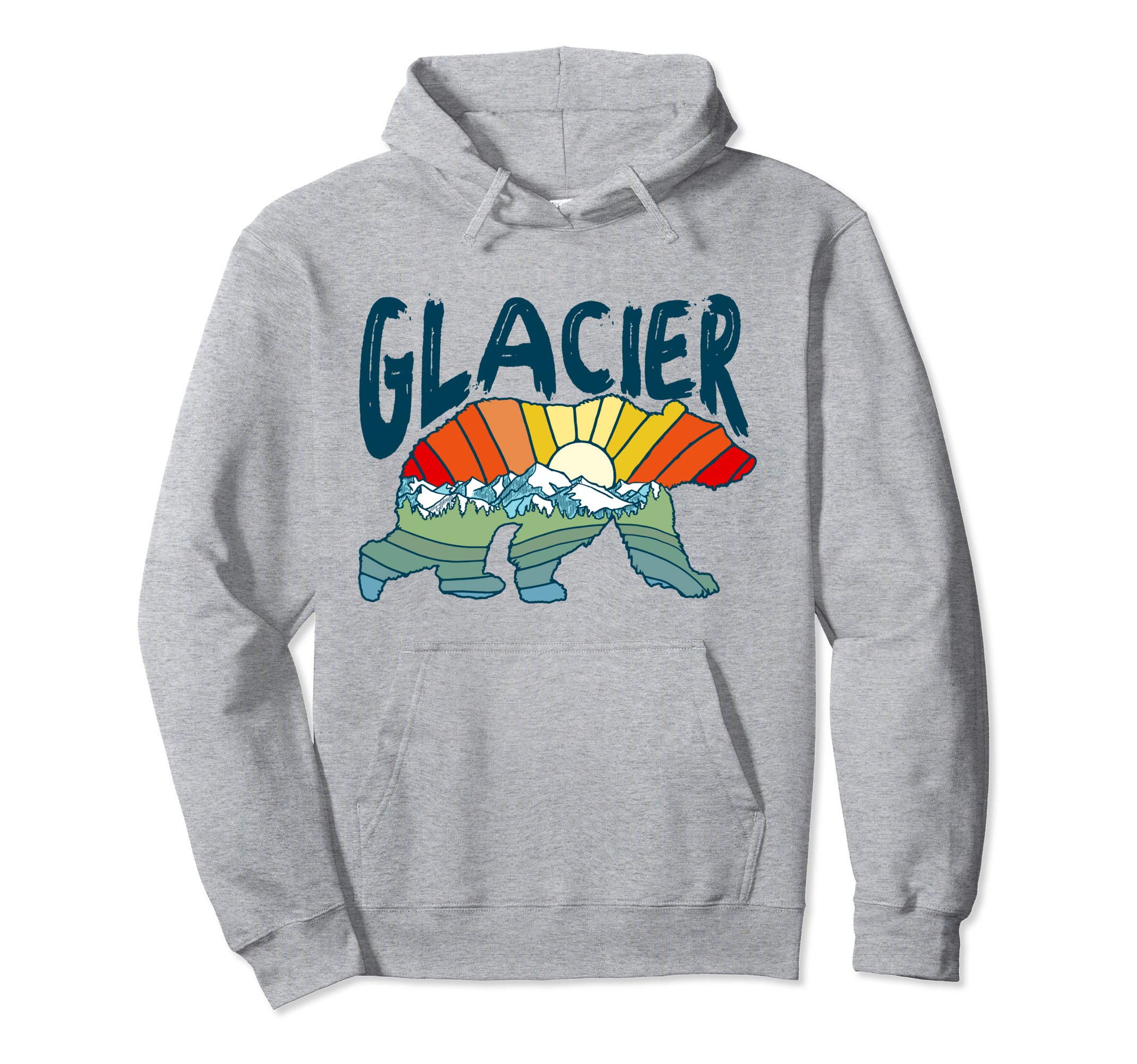 Glacier National Park Grizzly Bear Hoodie - Aesthetic Graphic Men Women - T-Shirt, Sweatshirt, Hoodie