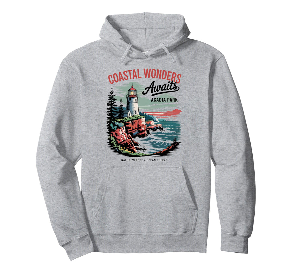 Acadia National Park Coastal Main Hoodie - Minimalist Print for Adults - T-Shirt, Sweatshirt, Hoodie