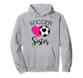 Soccer Sister Love Heart Sibling Family Hoodie - Unique Graphic Unisex - T-Shirt, Sweatshirt, Hoodie