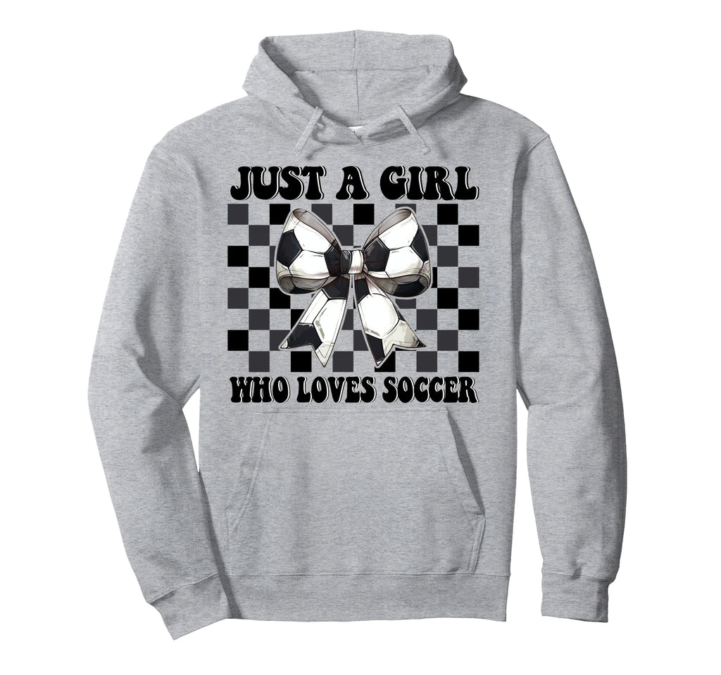 Just Who Loves Soccer Coquette Bow Hoodie - Aesthetic Graphic for Adults - T-Shirt, Sweatshirt, Hoodie