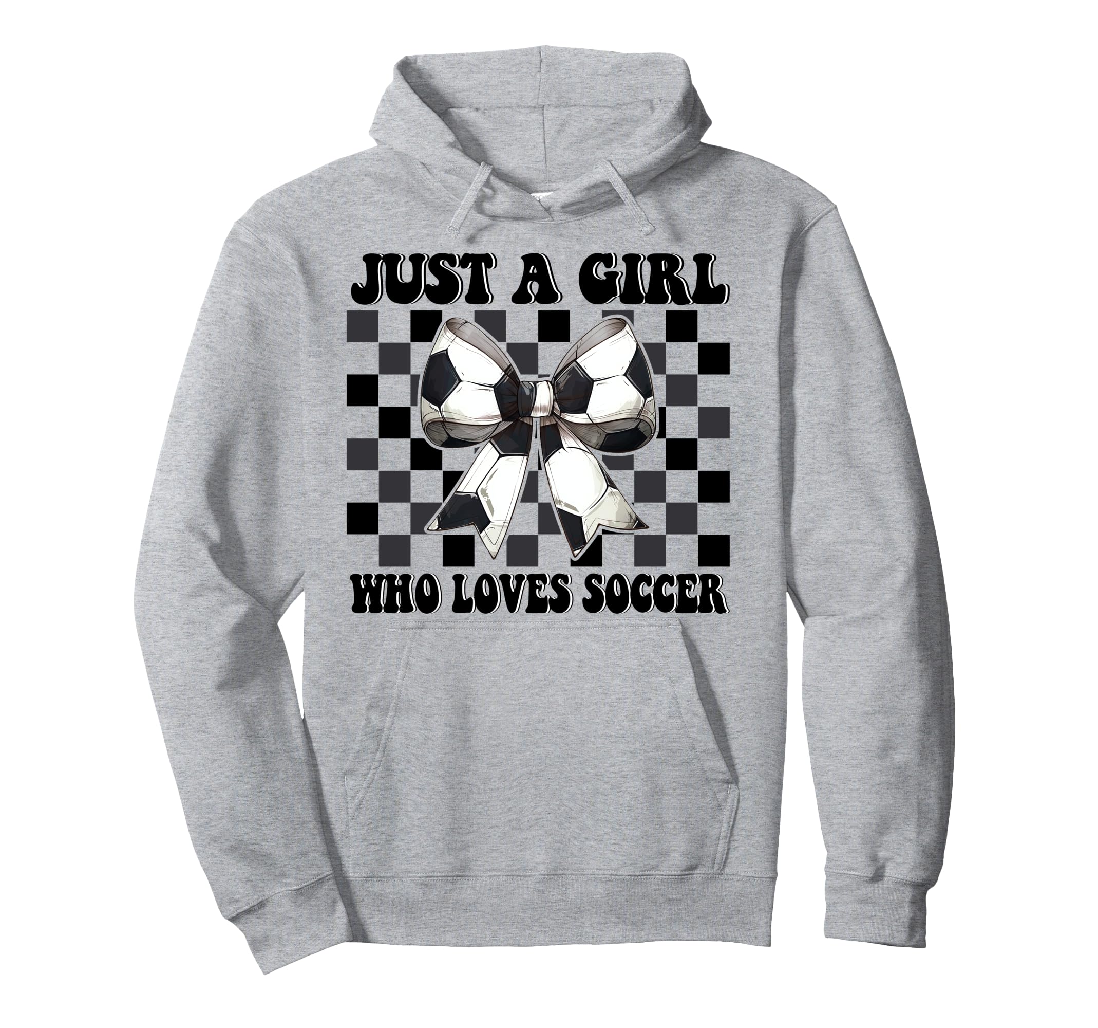 Just Who Loves Soccer Coquette Bow Hoodie - Aesthetic Graphic for Adults - T-Shirt, Sweatshirt, Hoodie