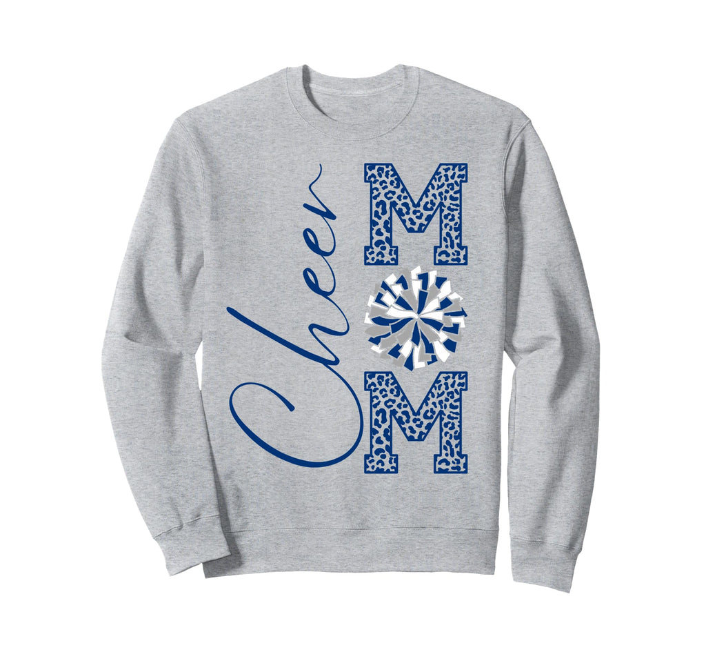 Cheer Mom Blue Gray Silver White Sweatshirt - Fun Novelty Design Unisex - T-Shirt, Sweatshirt, Hoodie