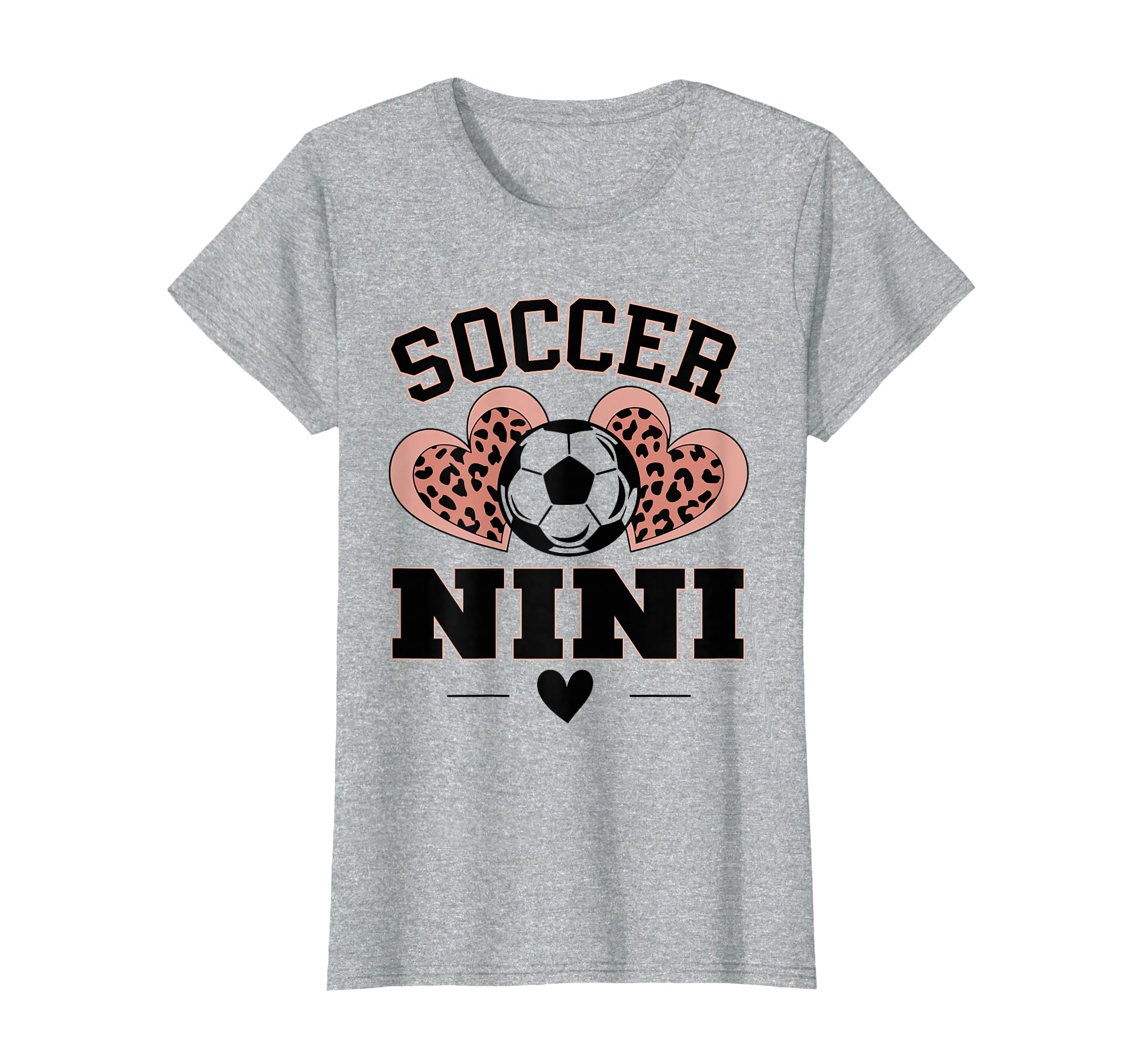 Soccer Nini Leopard Heart Soccer Ball T-Shirt - Aesthetic Graphic Men Women - T-Shirt, Sweatshirt, Hoodie