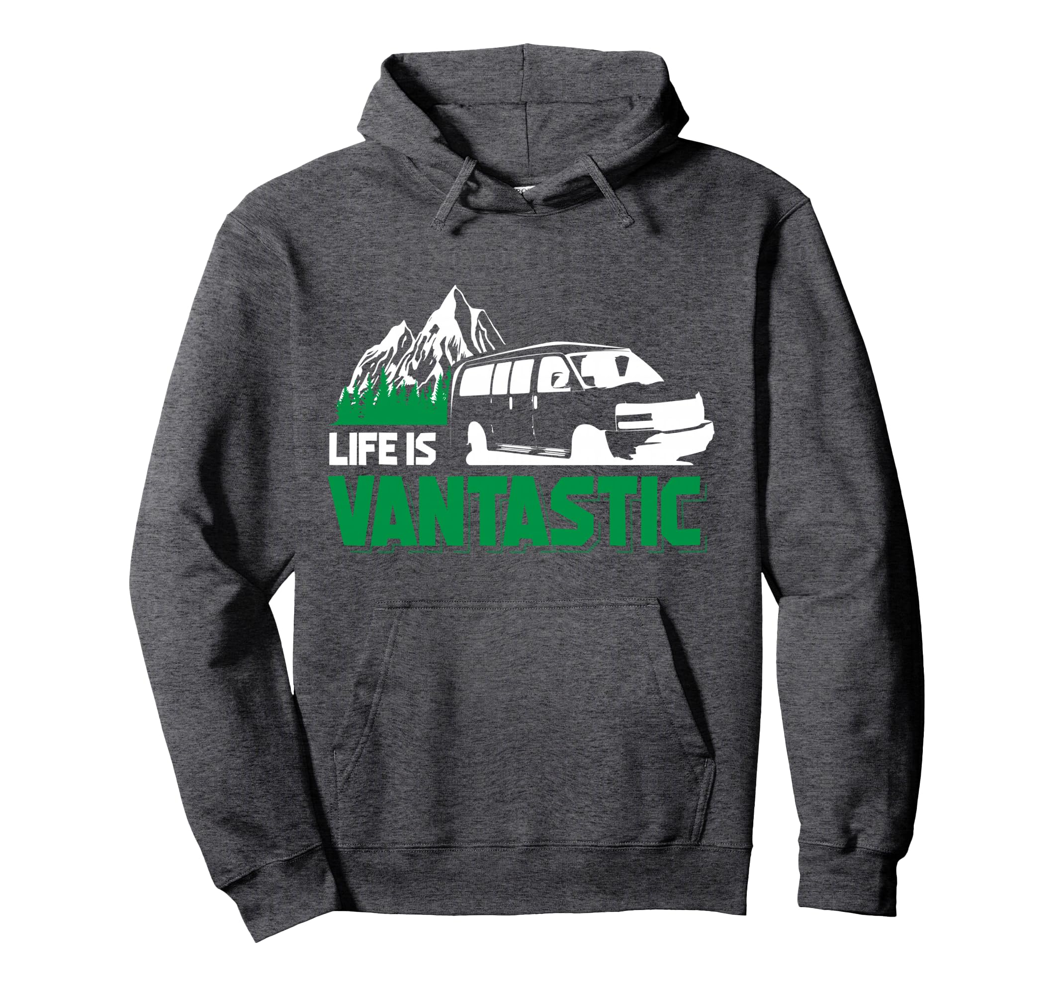 Camper Van Travel Life Is Vantastic Hoodie - Minimalist Print Unisex - T-Shirt, Sweatshirt, Hoodie