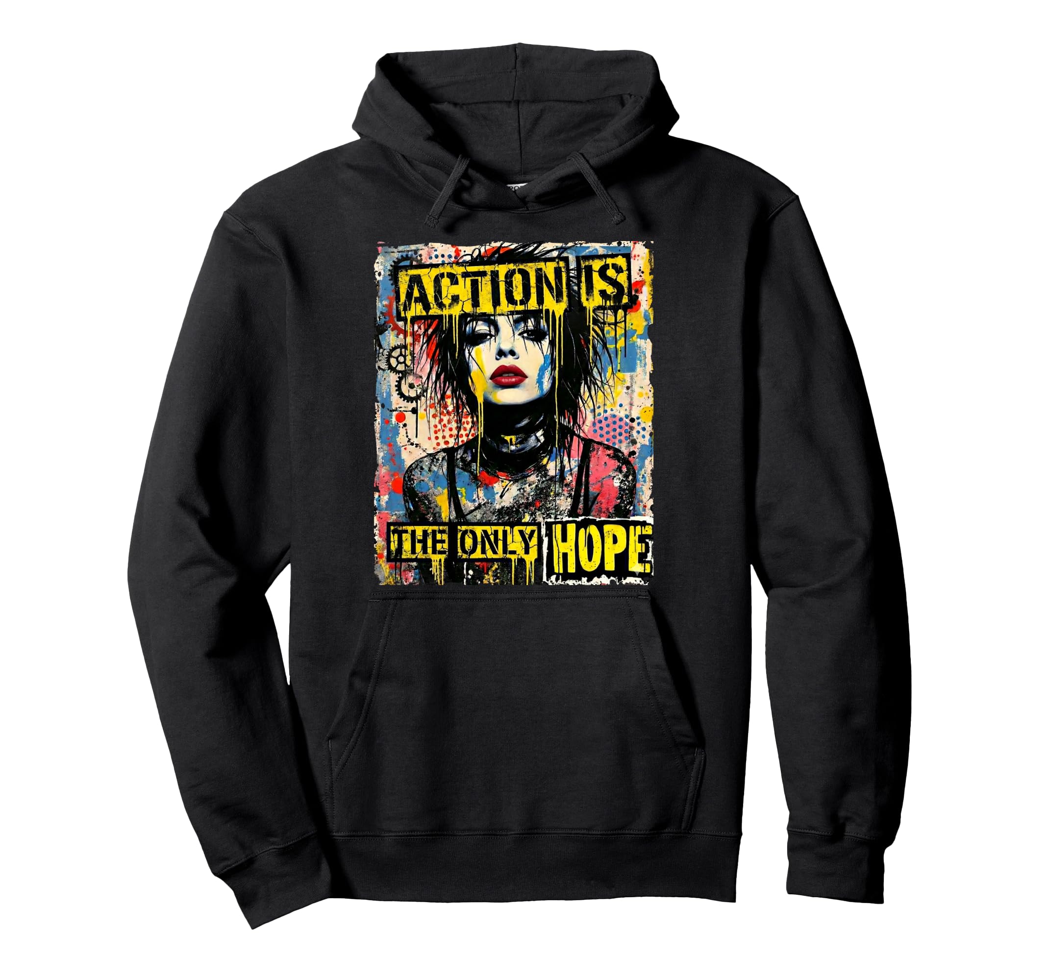 Punk Colorful 90S Grunge Graffiti Hoodie - Fun Novelty Design Unisex - T-Shirt, Sweatshirt, Hoodie