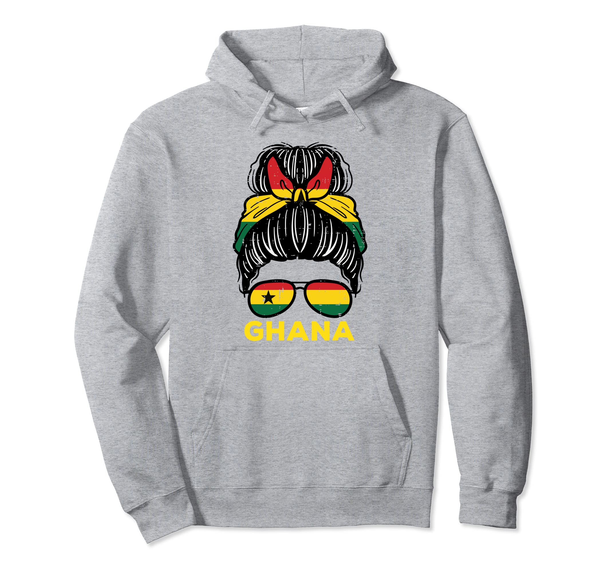 Ghana Flag Ghanaian Hairbun Football Hoodie - Streetwear Style Unisex - T-Shirt, Sweatshirt, Hoodie