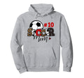 Soccer Mom 10 Custom Number Mothers Hoodie - Streetwear Style for Adults - T-Shirt, Sweatshirt, Hoodie