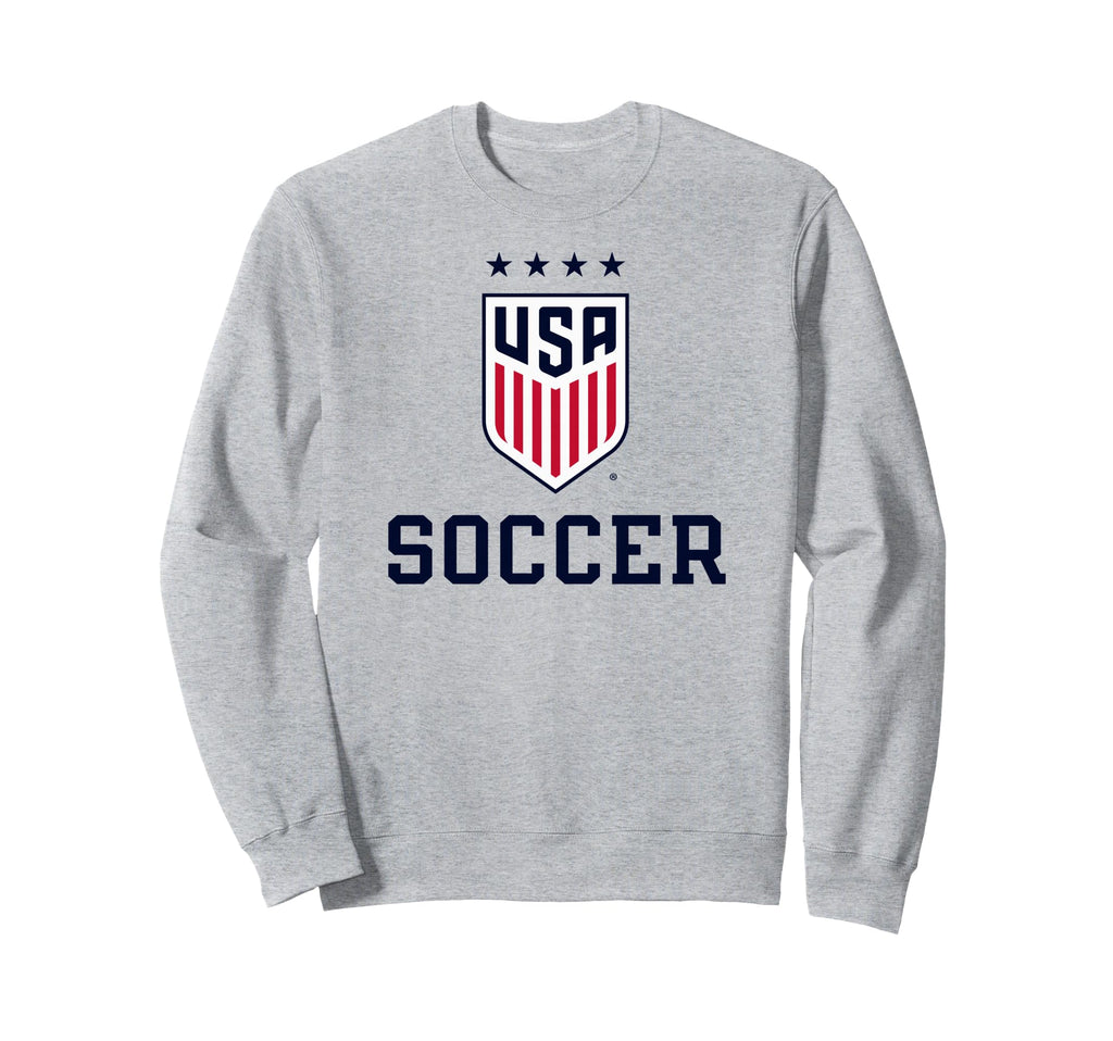 United States Soccer Icon Gray Sweatshirt - Novelty Apparel for Adults - T-Shirt, Sweatshirt, Hoodie