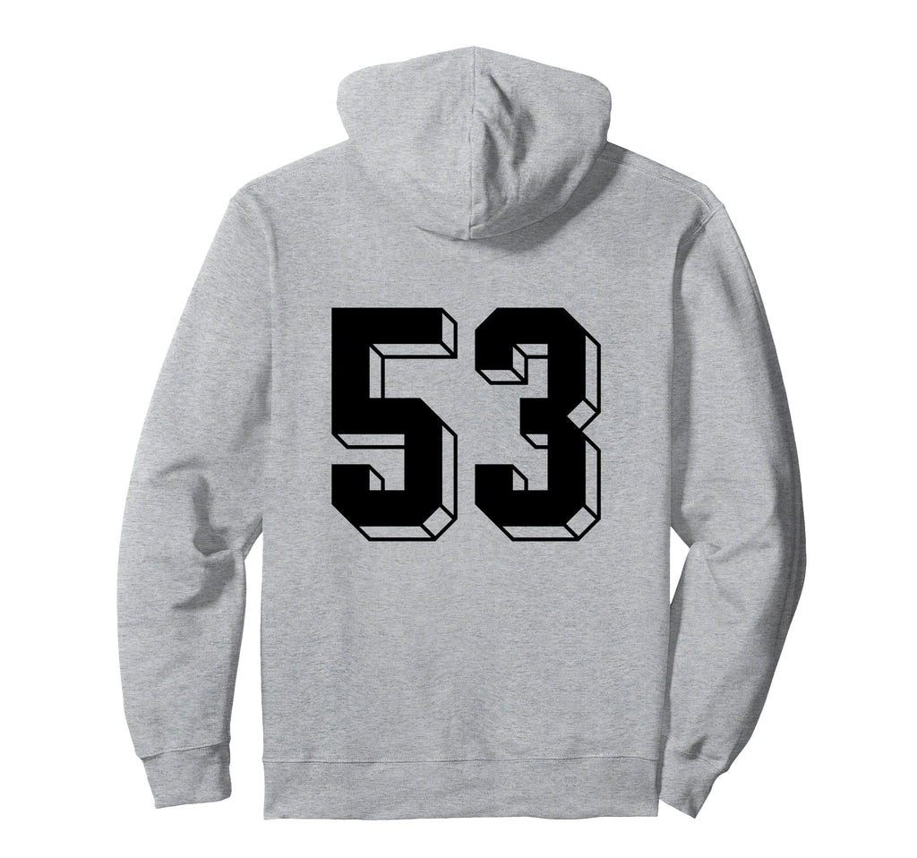 Number 53 Backside 80S 90S Team Hoodie - Minimalist Print for Adults - T-Shirt, Sweatshirt, Hoodie