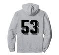 Number 53 Backside 80S 90S Team Hoodie - Minimalist Print for Adults - T-Shirt, Sweatshirt, Hoodie