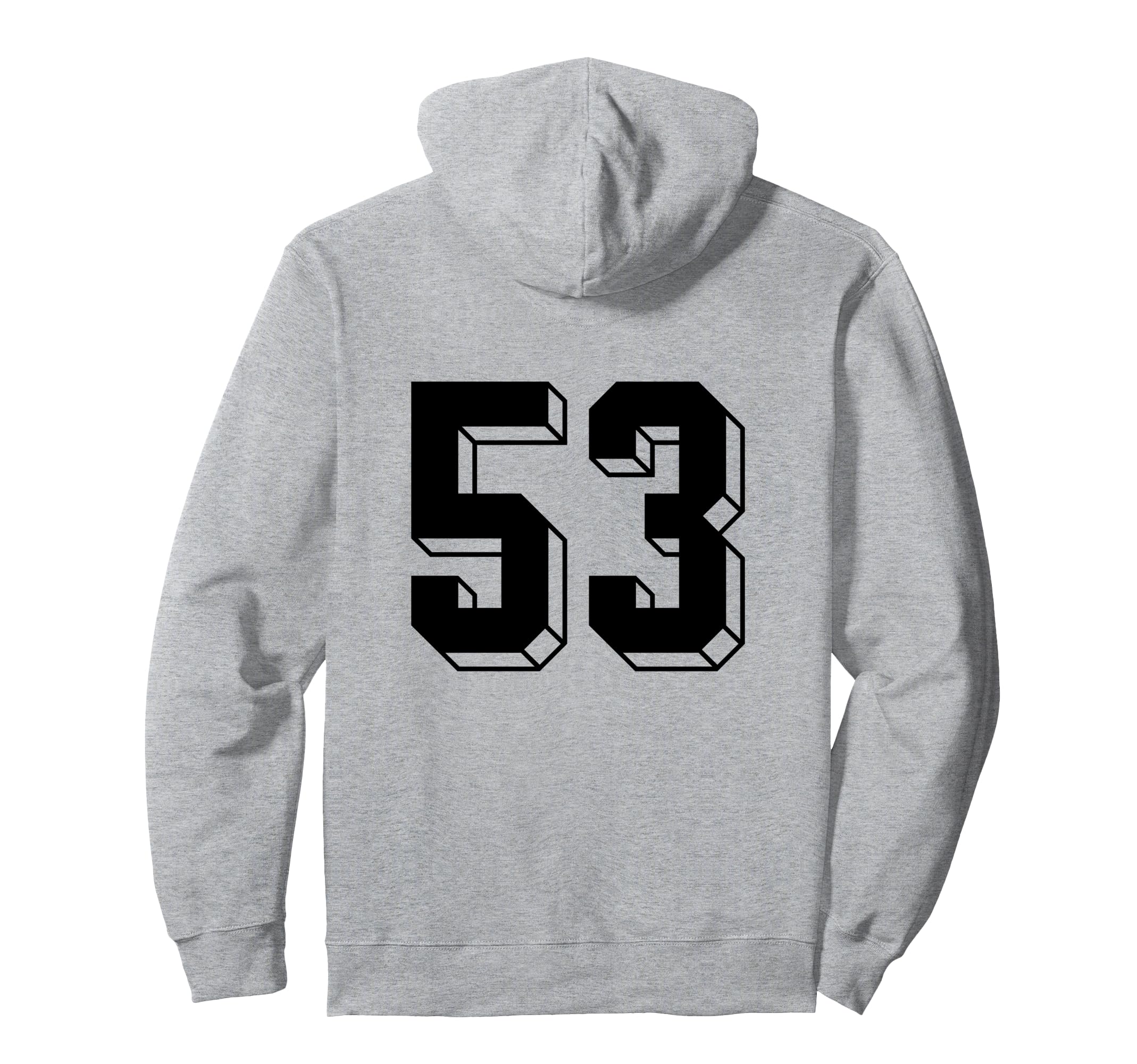 Number 53 Backside 80S 90S Team Hoodie - Minimalist Print for Adults - T-Shirt, Sweatshirt, Hoodie