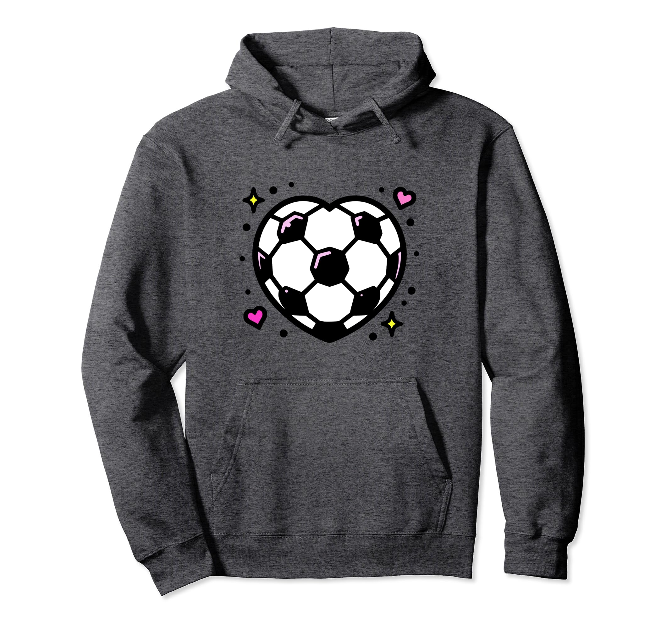 Soccer Ball Heart Mom Fan Casual Hoodie - Trendy Graphic for Adults - T-Shirt, Sweatshirt, Hoodie