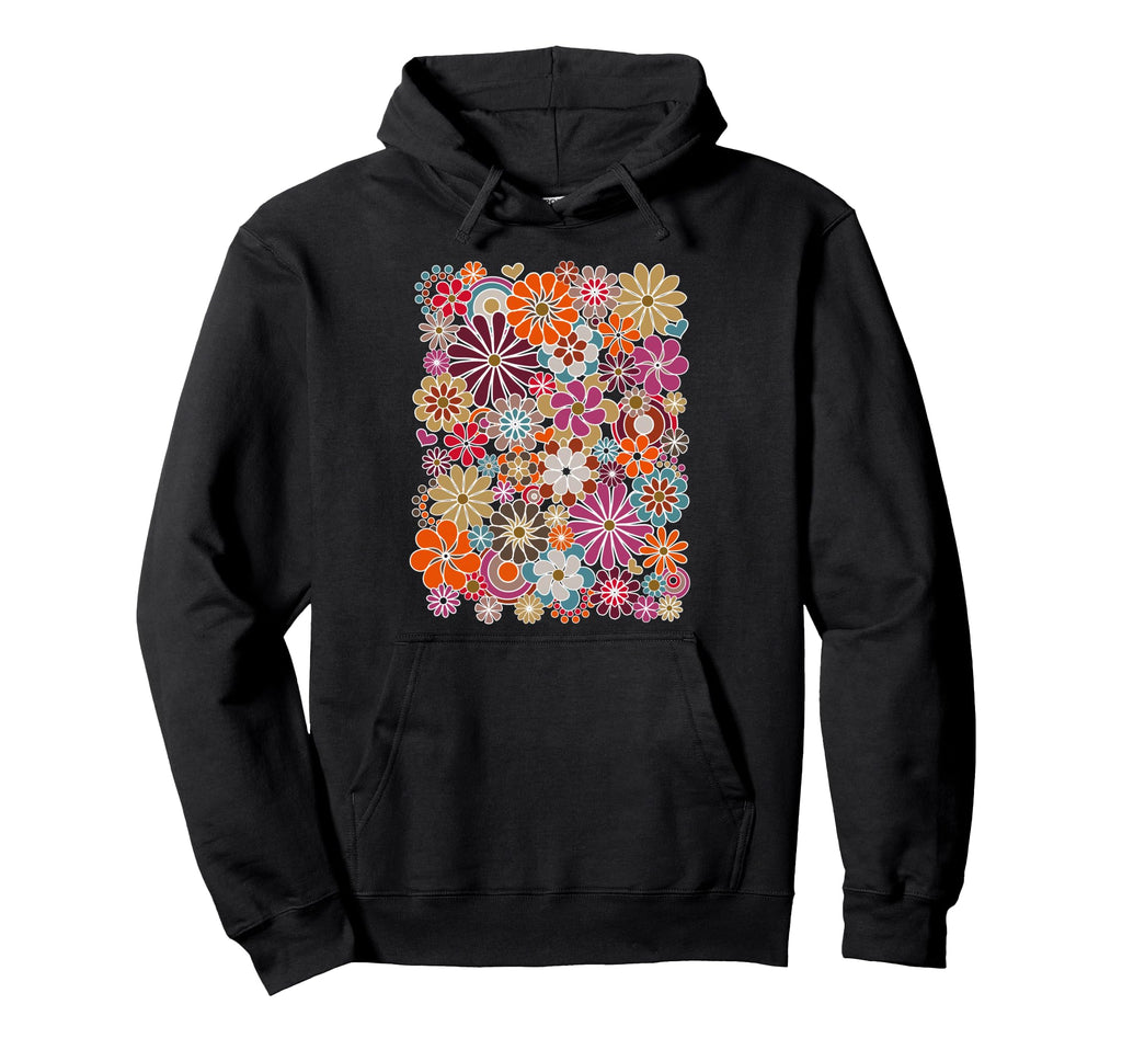 Groovy Floral Pattern Hoodie - Minimalist Print for Adults - T-Shirt, Sweatshirt, Hoodie