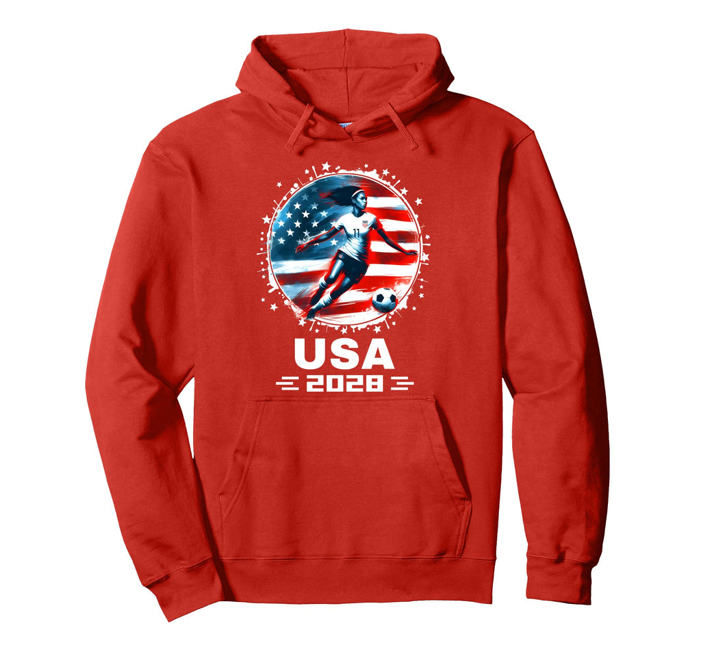 American Flag Soccer Womens Soccer Hoodie - Aesthetic Graphic Men Women - T-Shirt, Sweatshirt, Hoodie