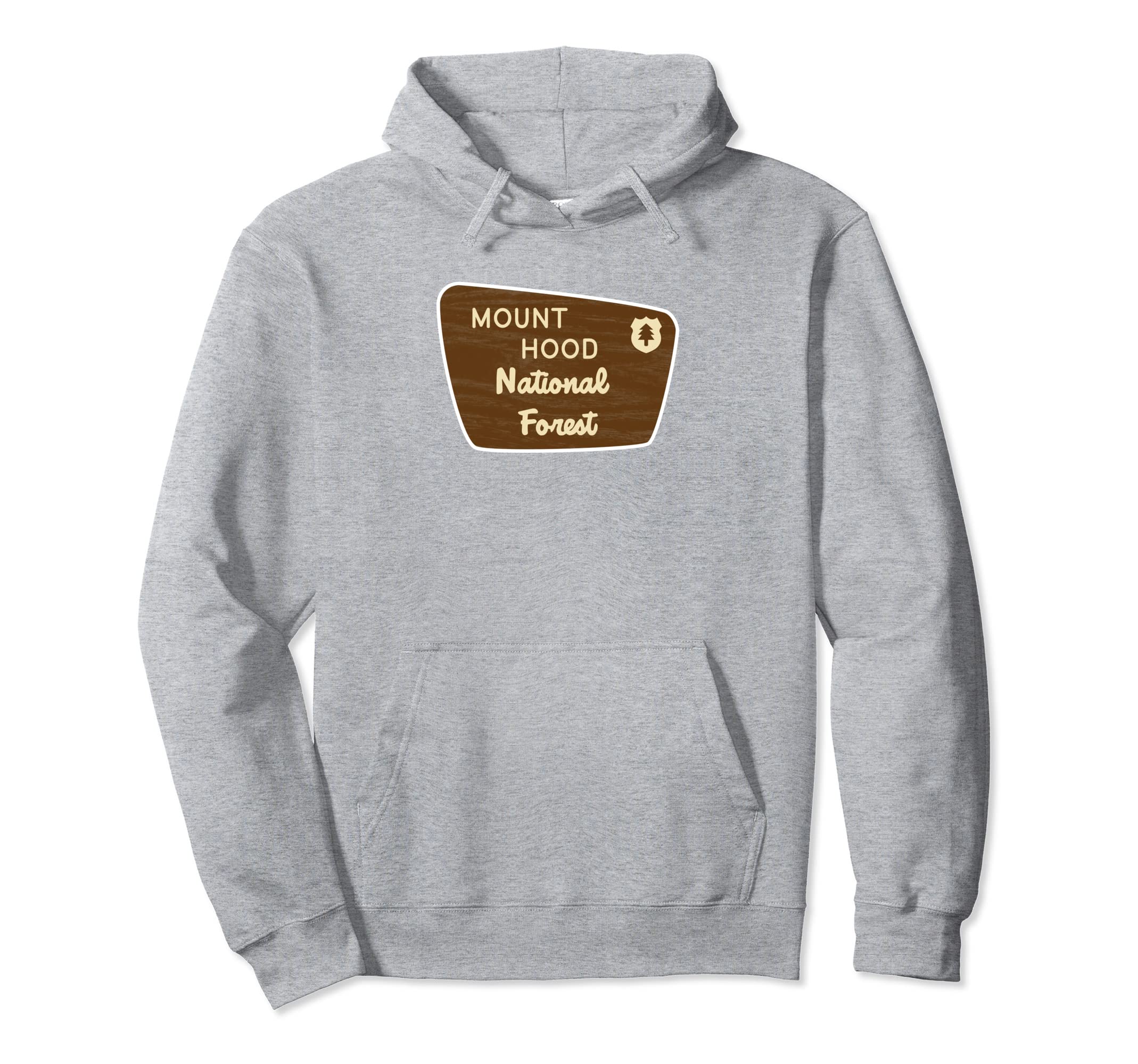 Mount Hood National Forest Sign Hoodie - Minimalist Print for Adults - T-Shirt, Sweatshirt, Hoodie