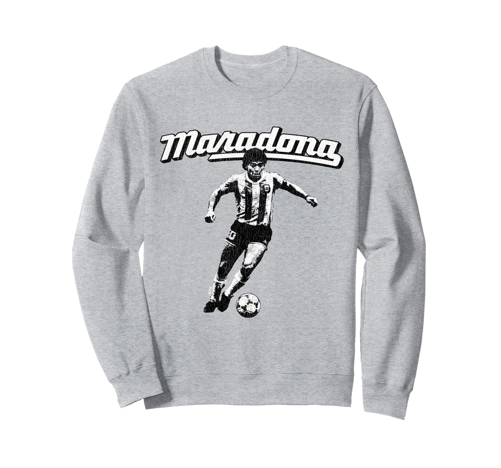 Distressed Diego Maradona Sweatshirt - Fun Novelty Design for Adults - T-Shirt, Sweatshirt, Hoodie
