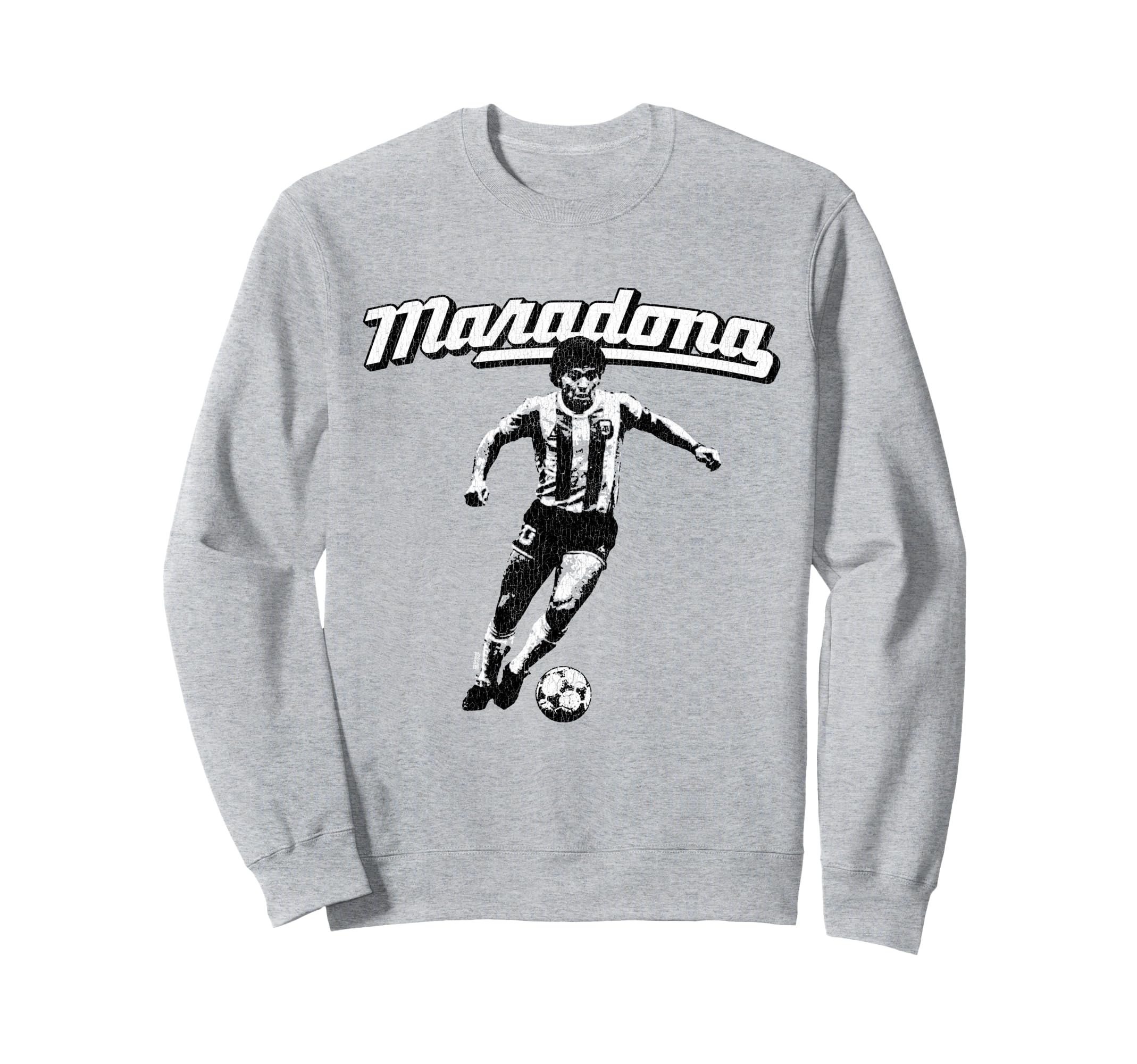 Distressed Diego Maradona Sweatshirt - Fun Novelty Design for Adults - T-Shirt, Sweatshirt, Hoodie
