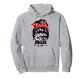 Mom Life Messy Bun Hair Funny Soccer Hoodie - Unique Graphic Unisex - T-Shirt, Sweatshirt, Hoodie