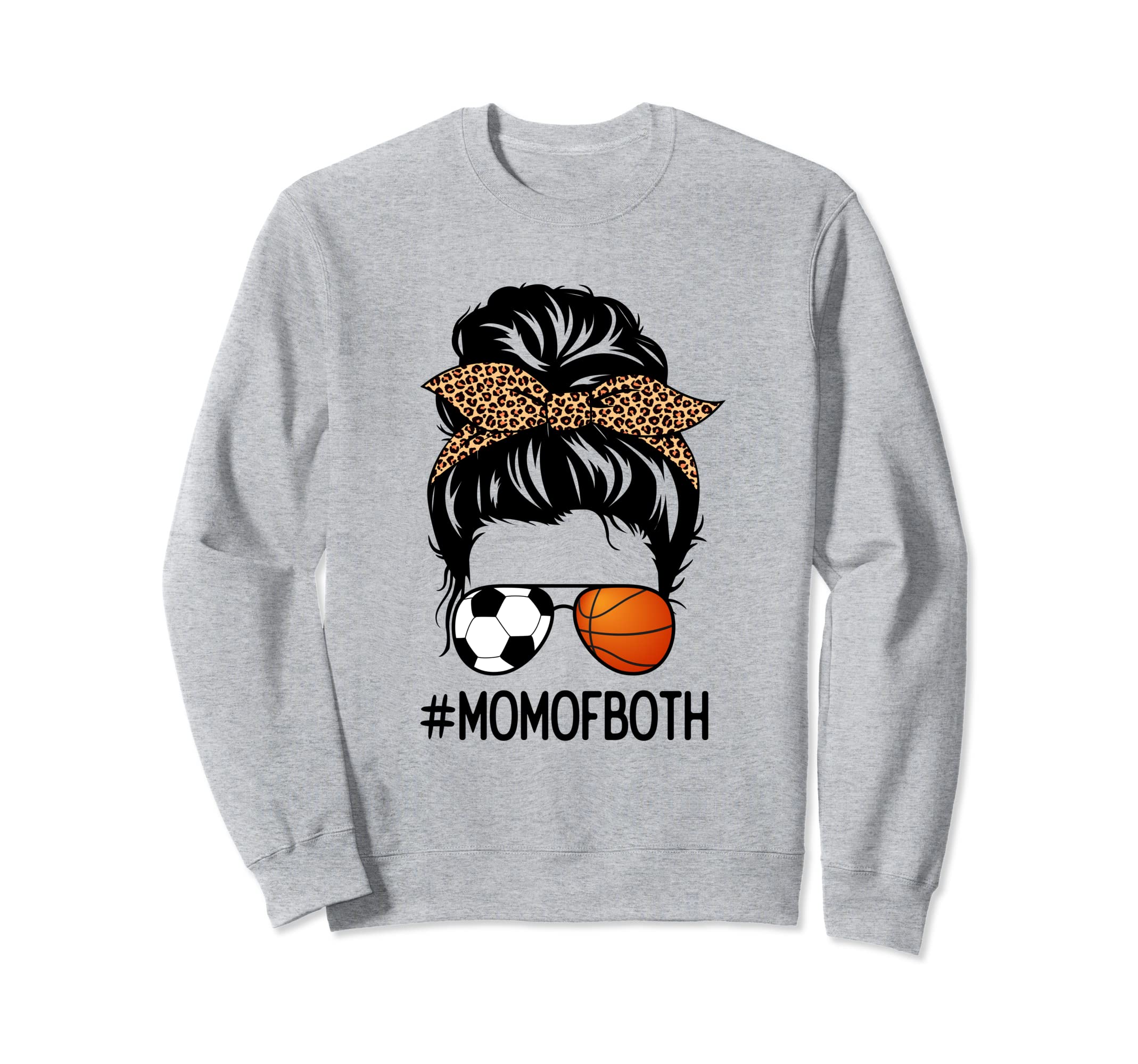 Mom Both Soccer And Basketball Sweatshirt - Aesthetic Graphic for Adults - T-Shirt, Sweatshirt, Hoodie