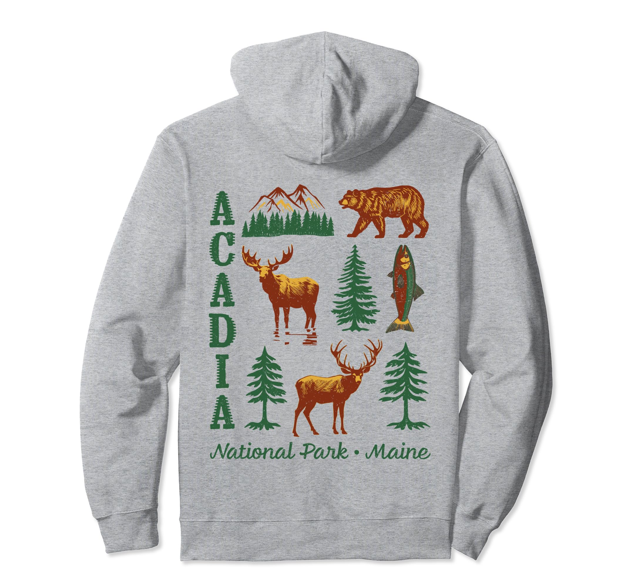 Acadia National Park Bear Moose Trees Hoodie - Streetwear Style for Adults - T-Shirt, Sweatshirt, Hoodie